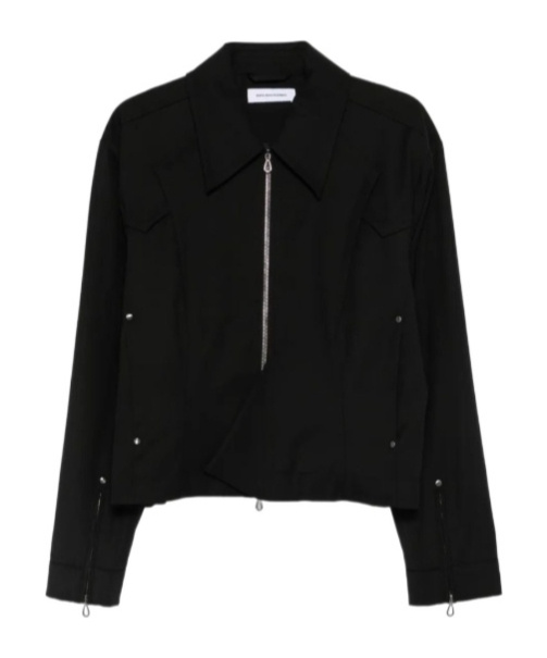 Kiko Kostadinov Kraner Cropped Blouson Jacket In Black