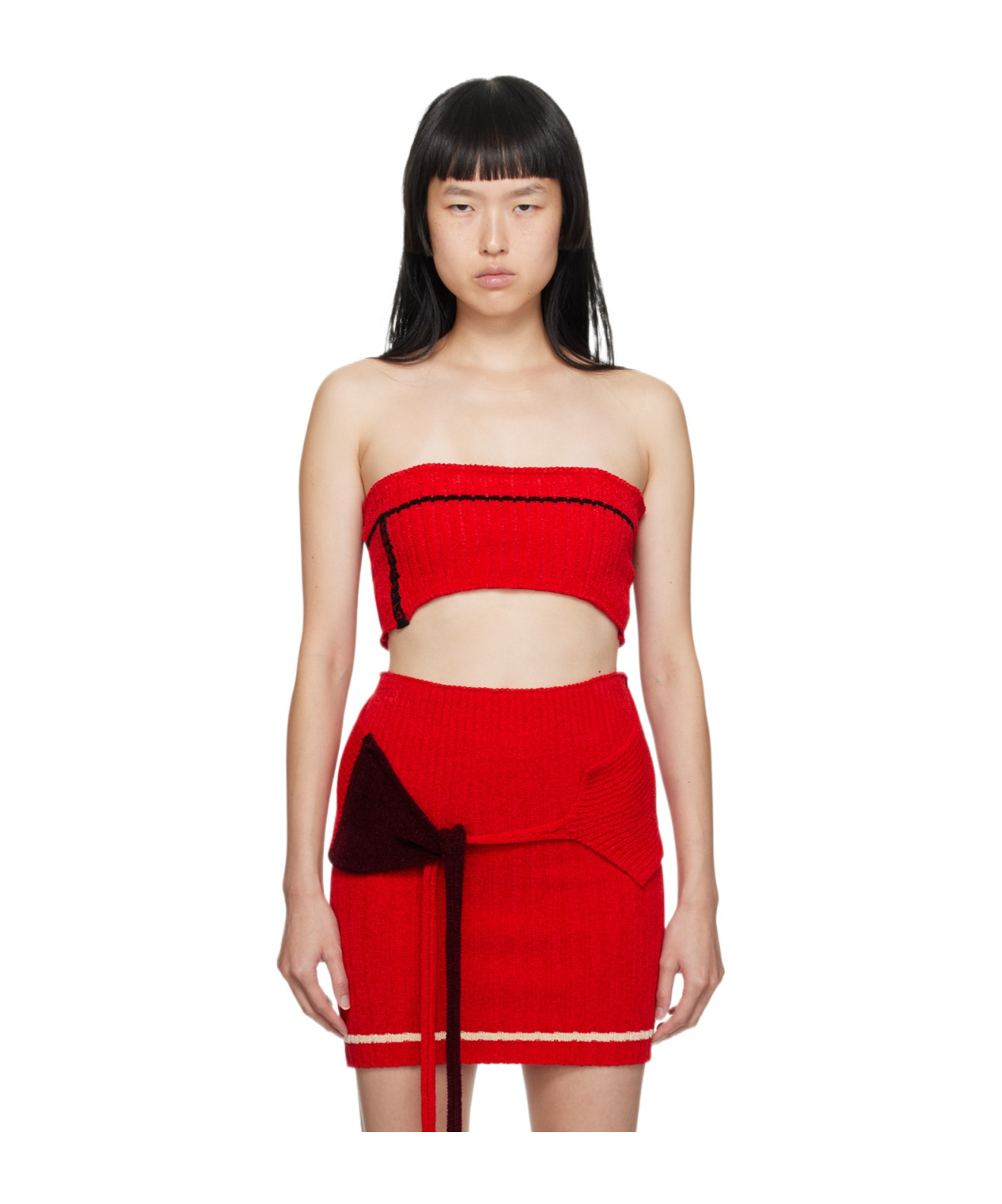 Ottolinger Logo Wiped Chest Vest In Red