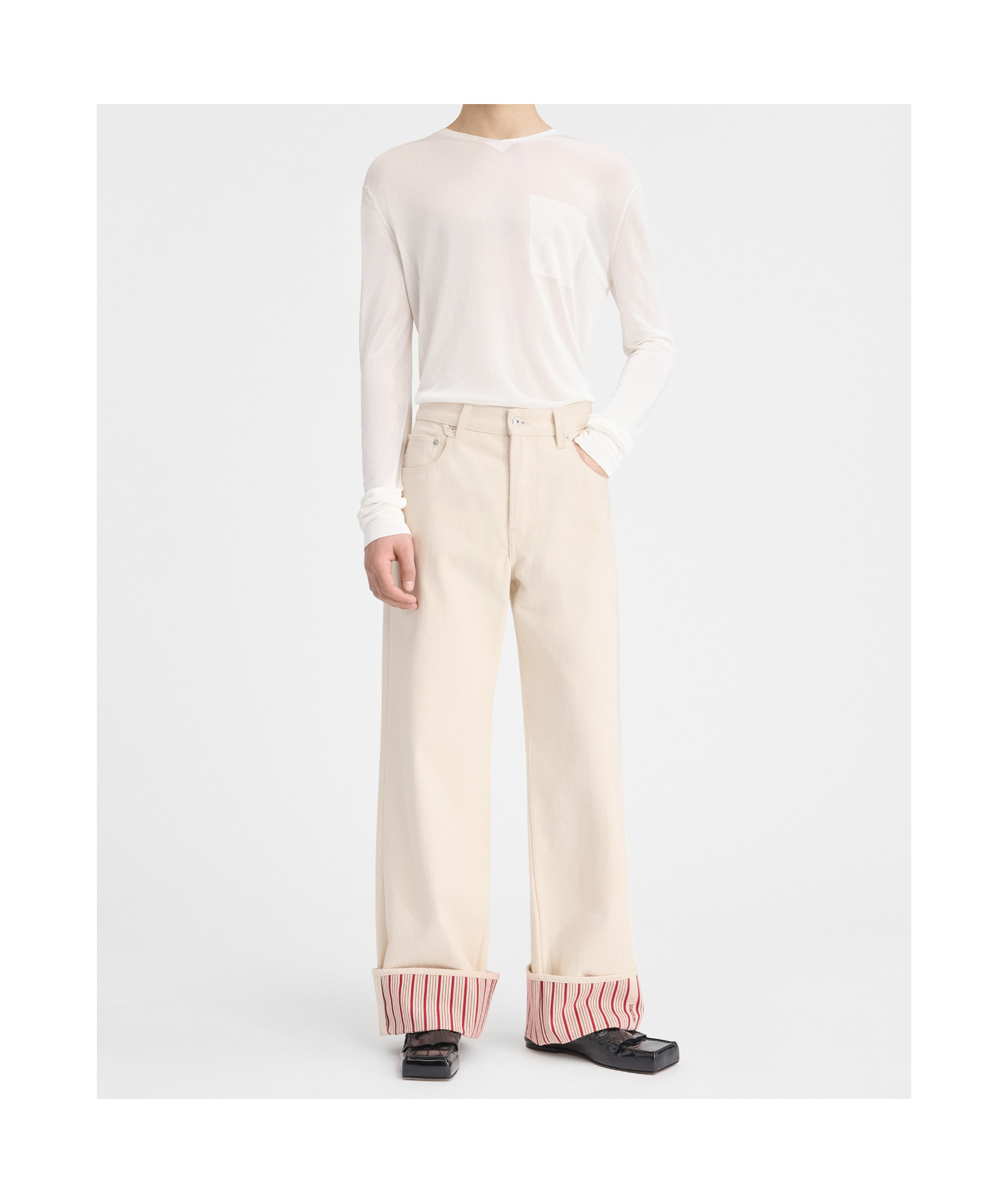 Jacquemus Off-white La Casa 'le De-nîmes Large' Jeans In White