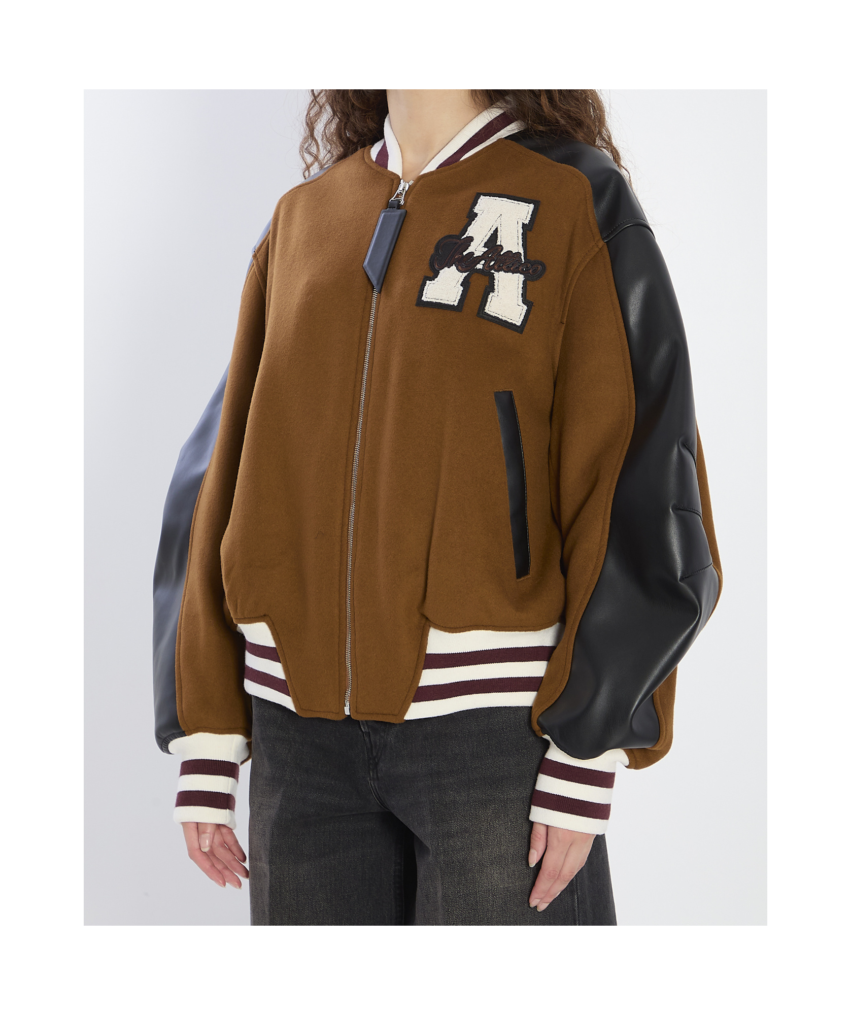 Attico Bomber Jacket Jackets Multicolor In Brown