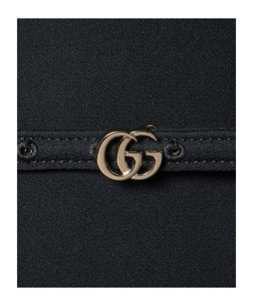 Gucci Satin Dress With Double G Belt In Black