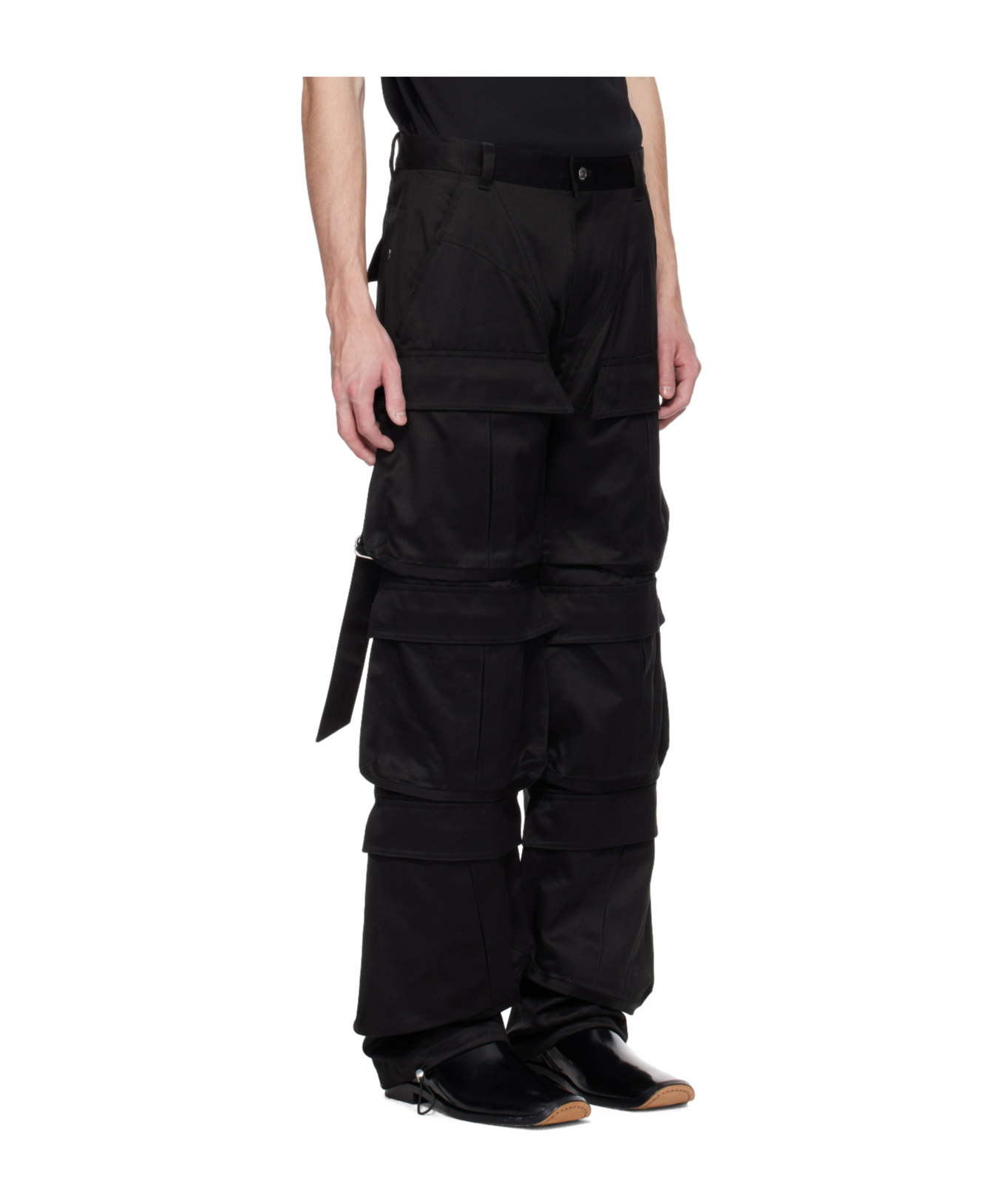 Mugler Multiple Pocket Cargo Pants In Black