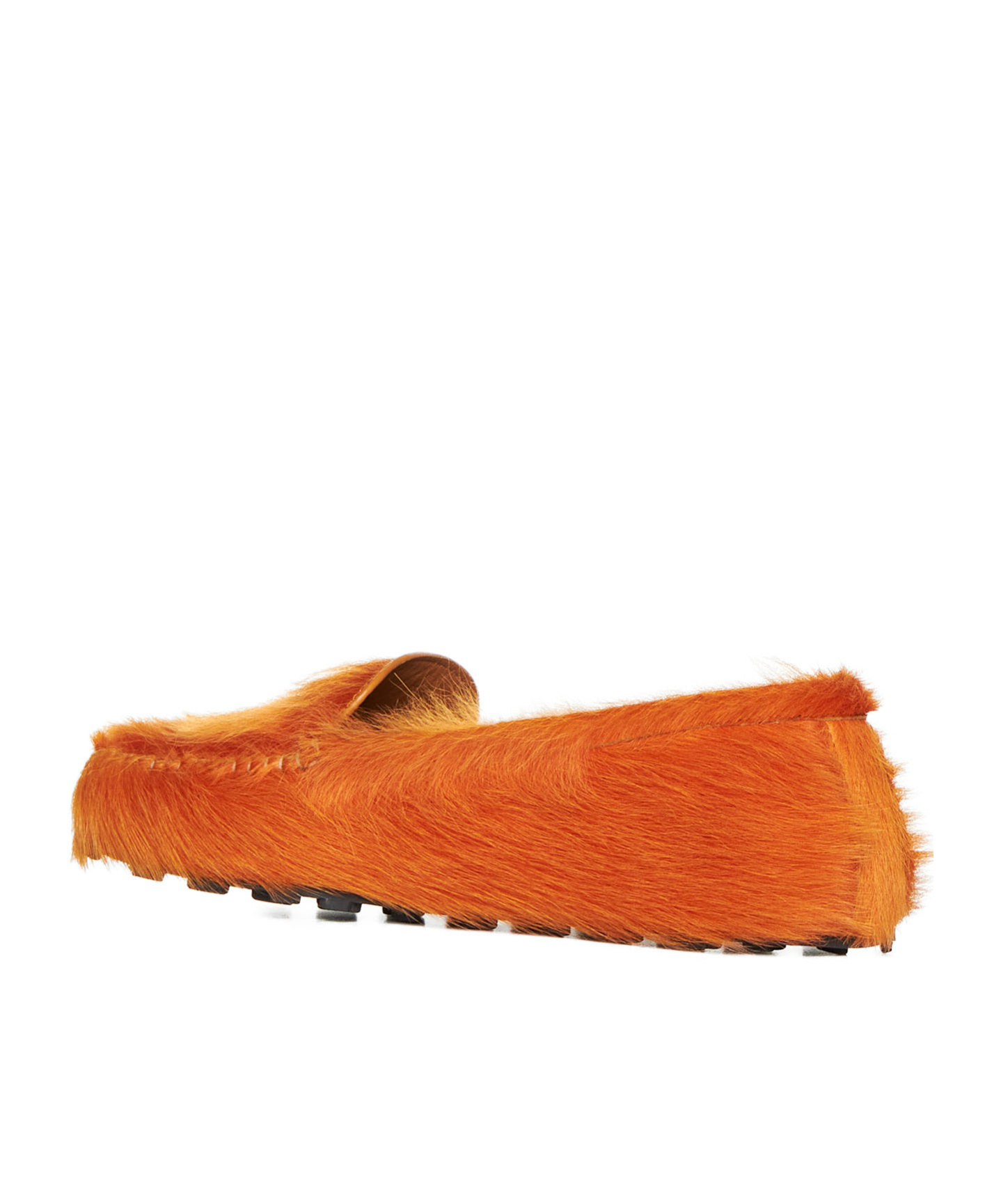 Shop Marni Fluffy Slip-on Flat Shoes In Orange