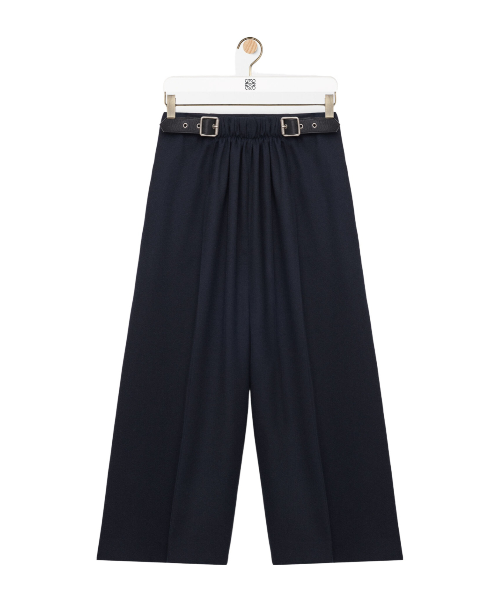 Loewe Wool Cropped Casual Pants In Blue