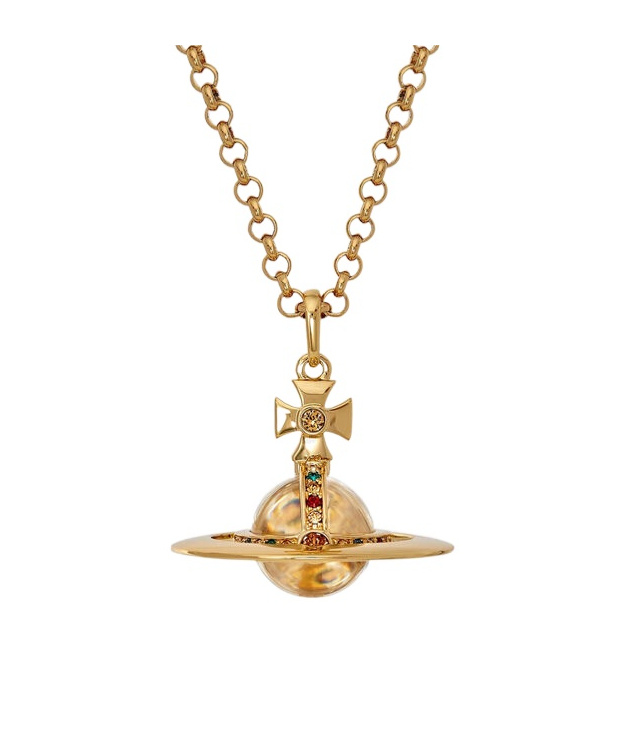 Vivienne Westwood Small Orb Pendant Necklace In Yellow
