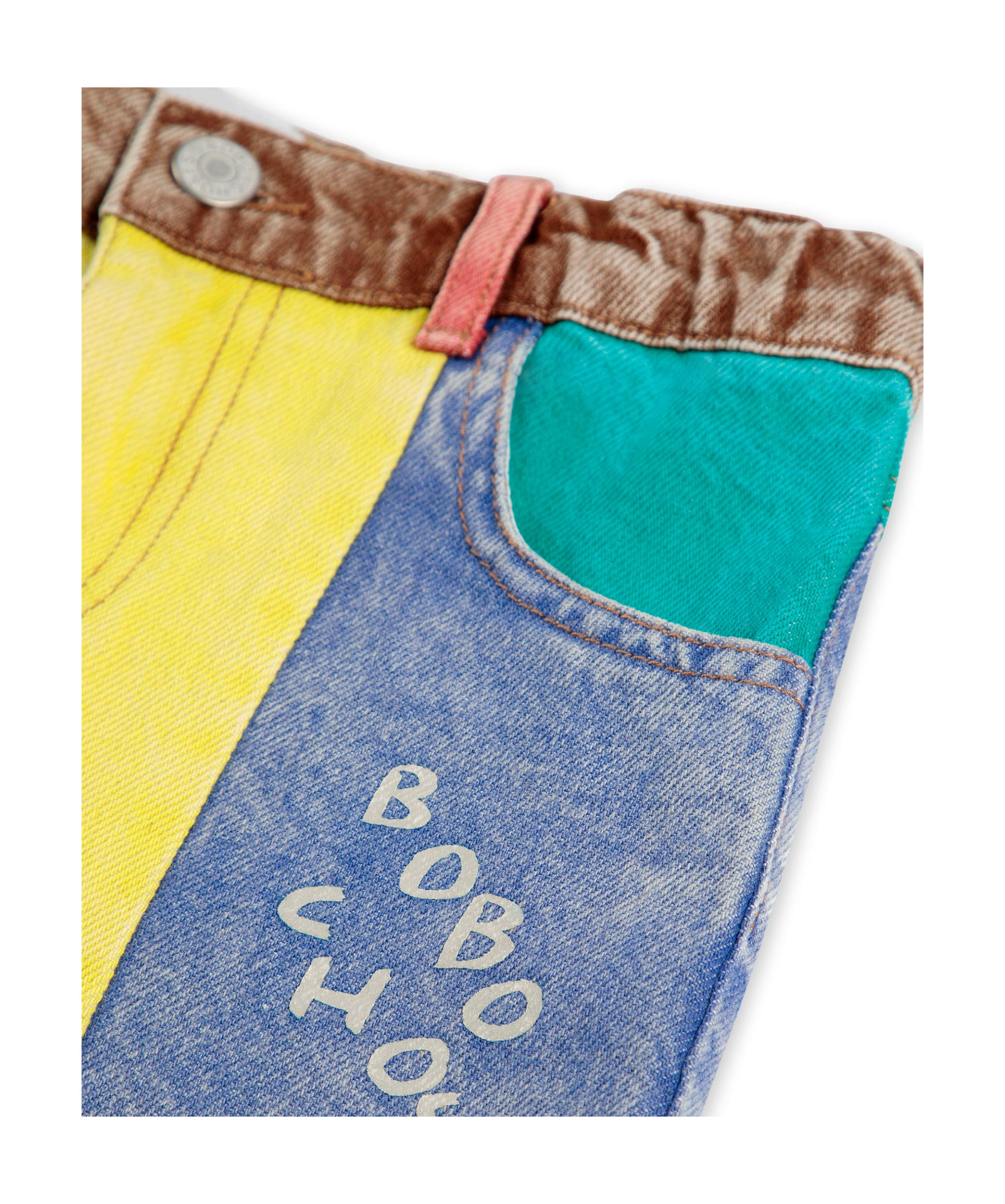 Bobo Choses Multicolor Jeans For Kids With Logo In Blue