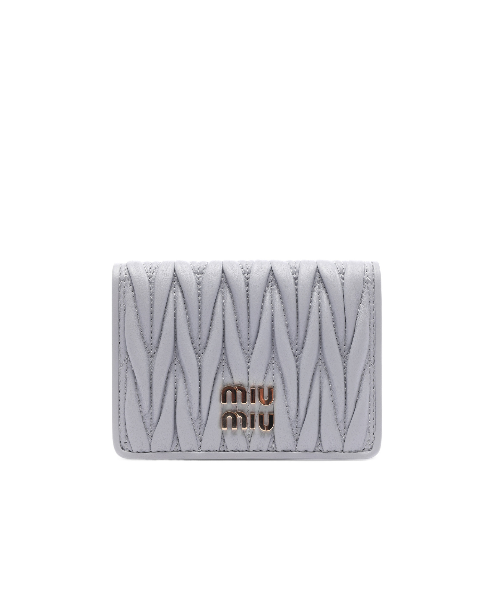 Miu Miu Logo Wallet In Gray