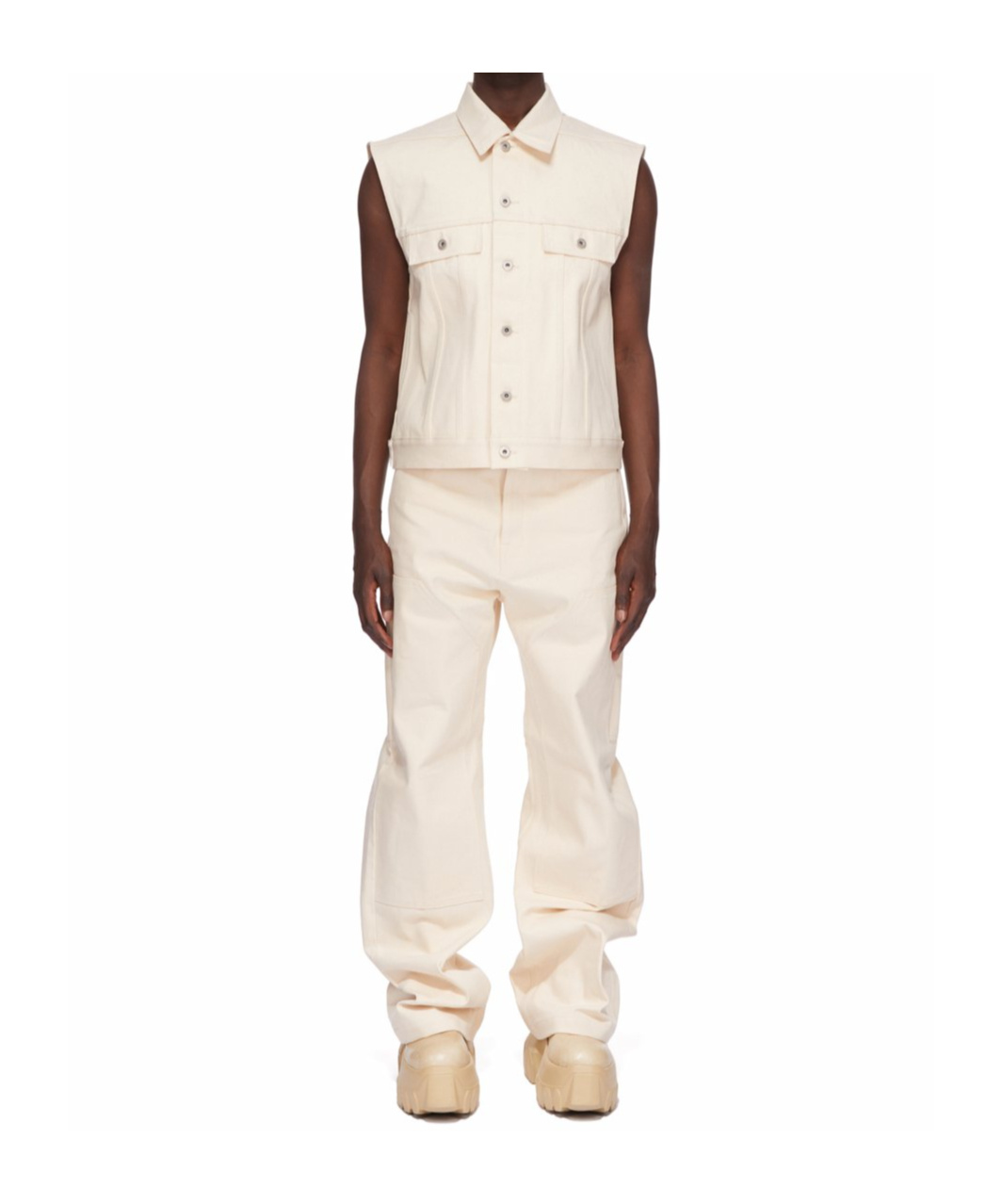 Rick Owens Drkshdw Denim Trousers With Belt Loops In Neutral