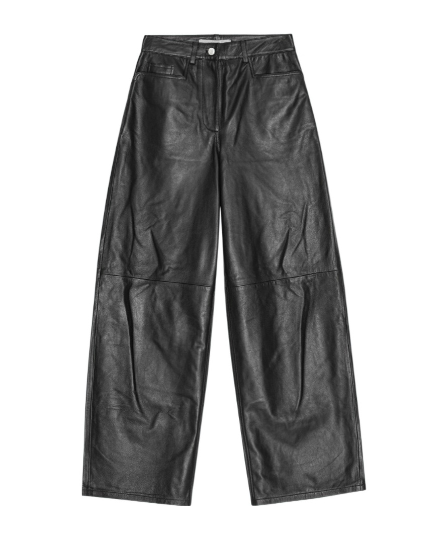 Remain Birger Christensen Sheepskin Panelled Straight-leg Trousers In Black