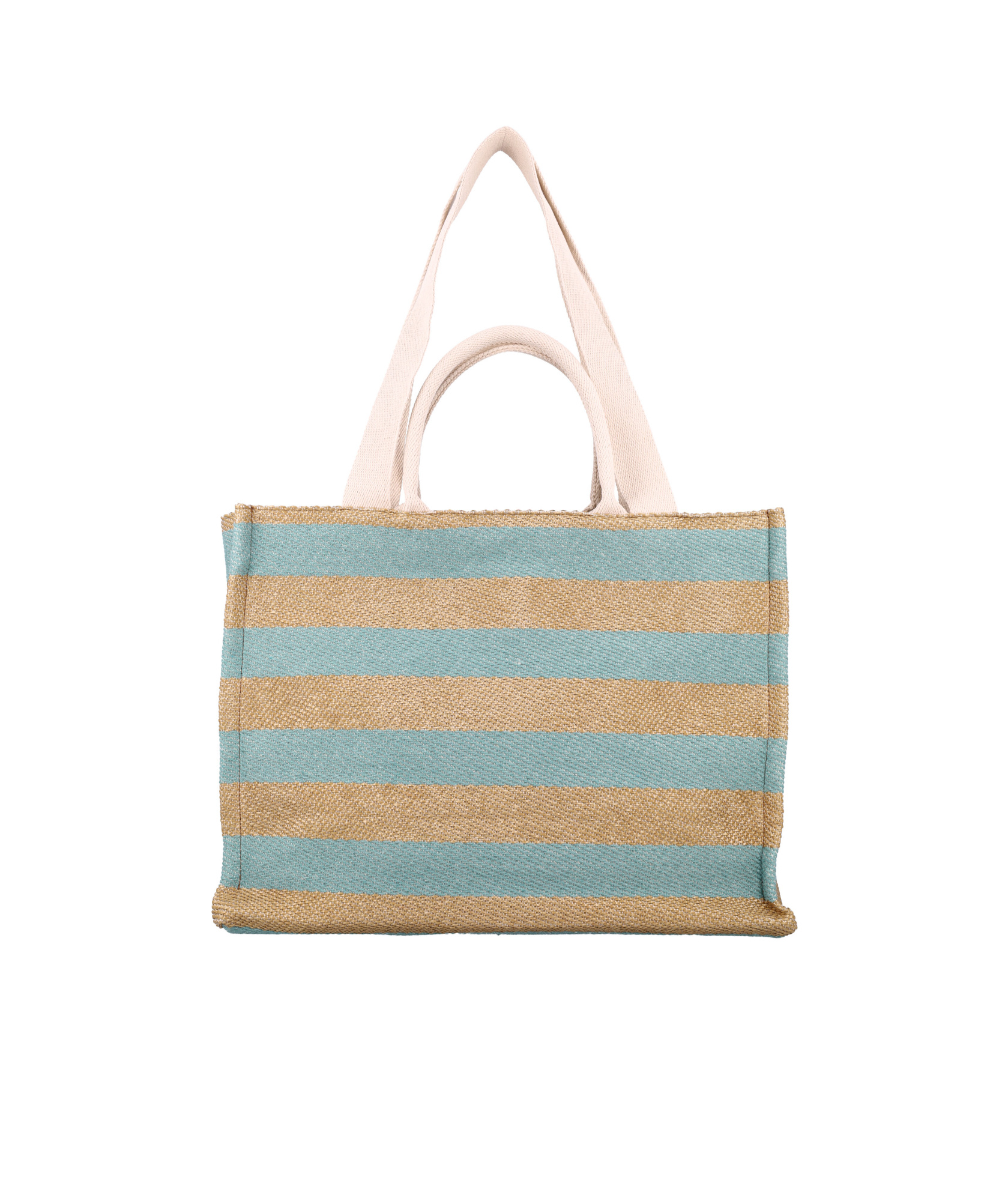 Marni Striped Dual Handle Tote Bag In Nude