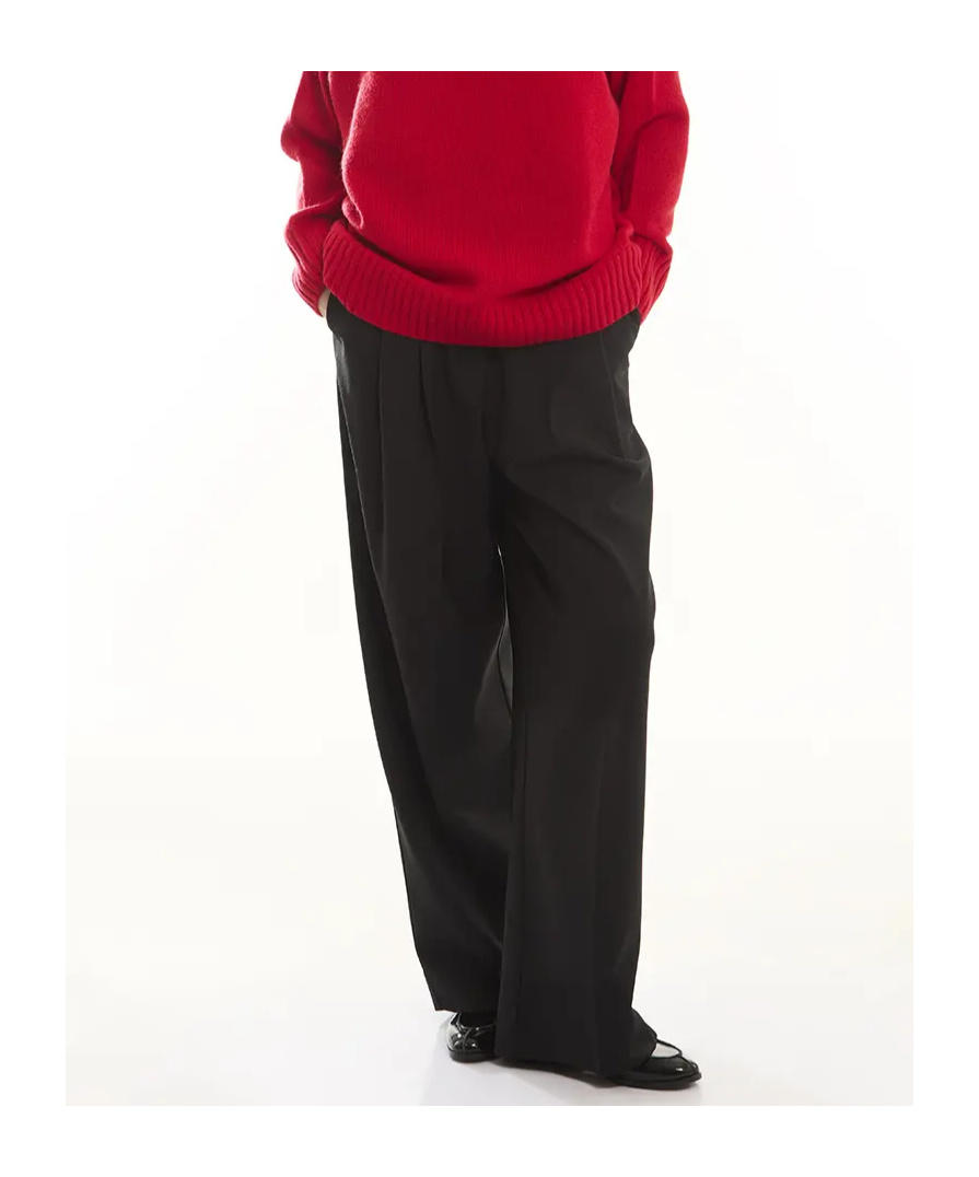 P.a.r.o.s.h Black Pants With High Waist And Front Pences In Wool Stretch Woman In Black