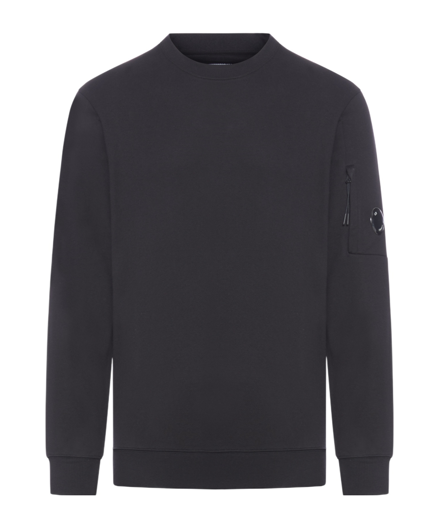 C.p. Company Long-sleeved Round-neck Sweater In Black