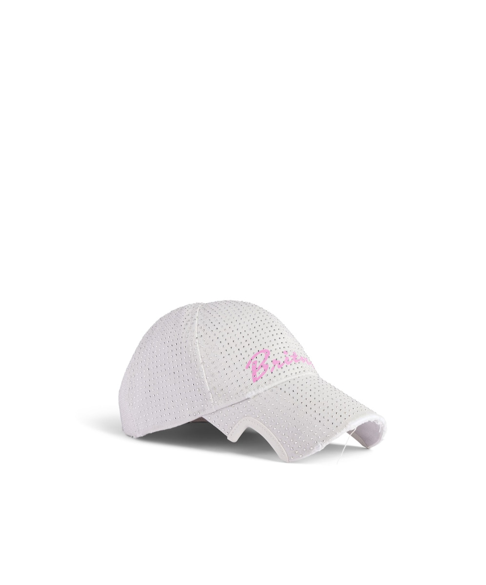 Balenciaga Music  Britney Spears Series Cap In Dirty White/pink In White