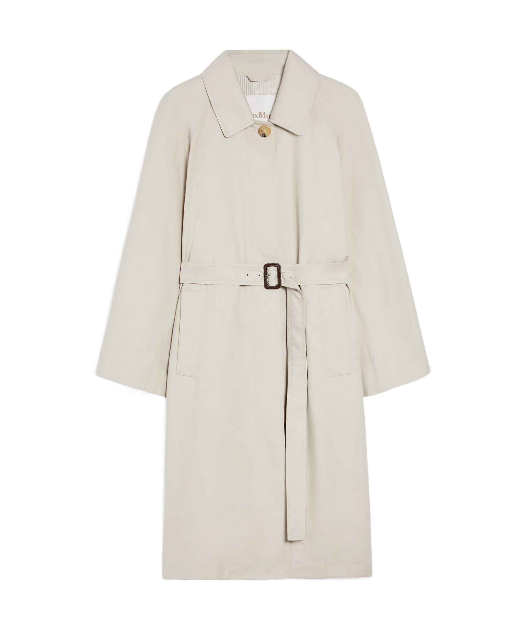 Max Mara Lapel Long-sleeved Coat In White