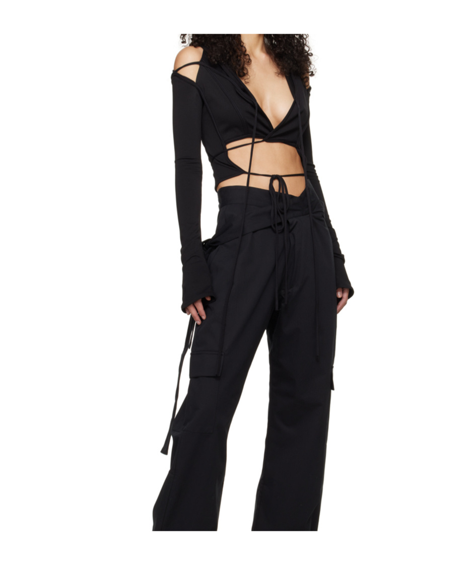 Jade Cropper Cropped-top Mit Kapuze In Black