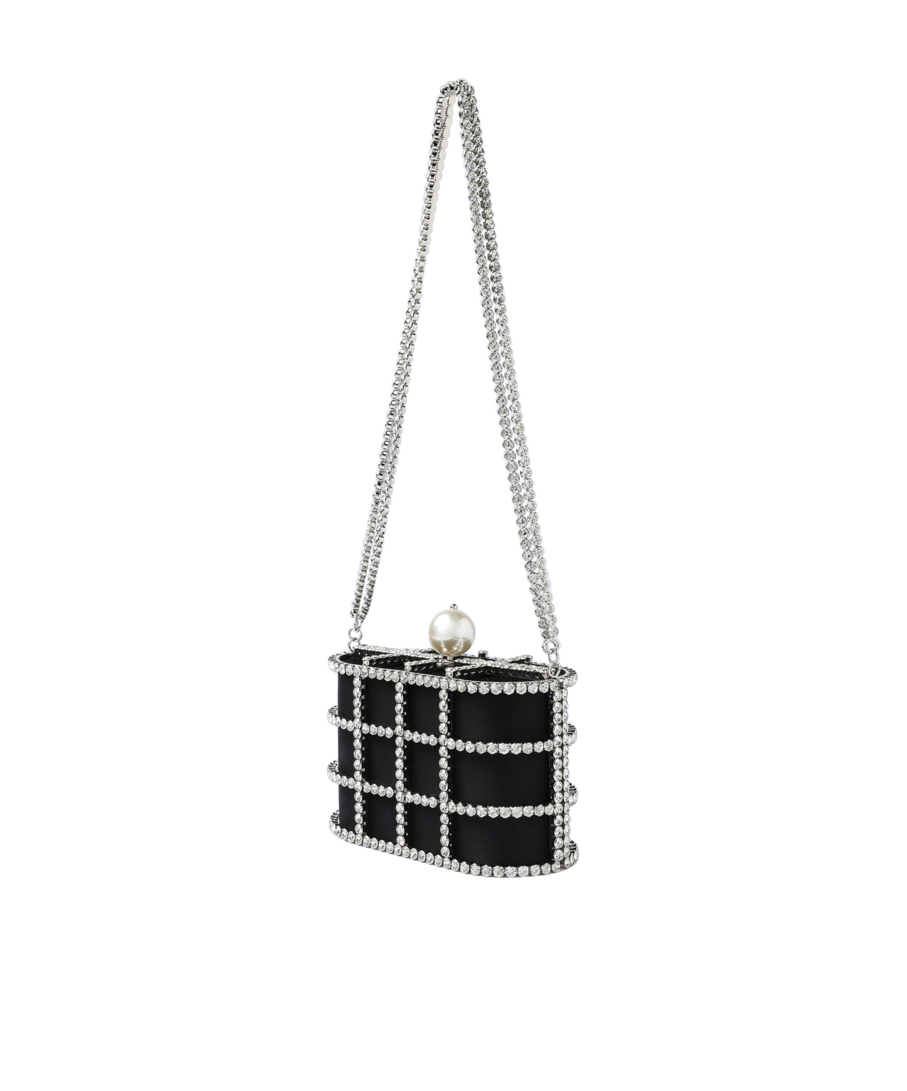 Rosantica Crystal Embellished Shoulder Bag In Black