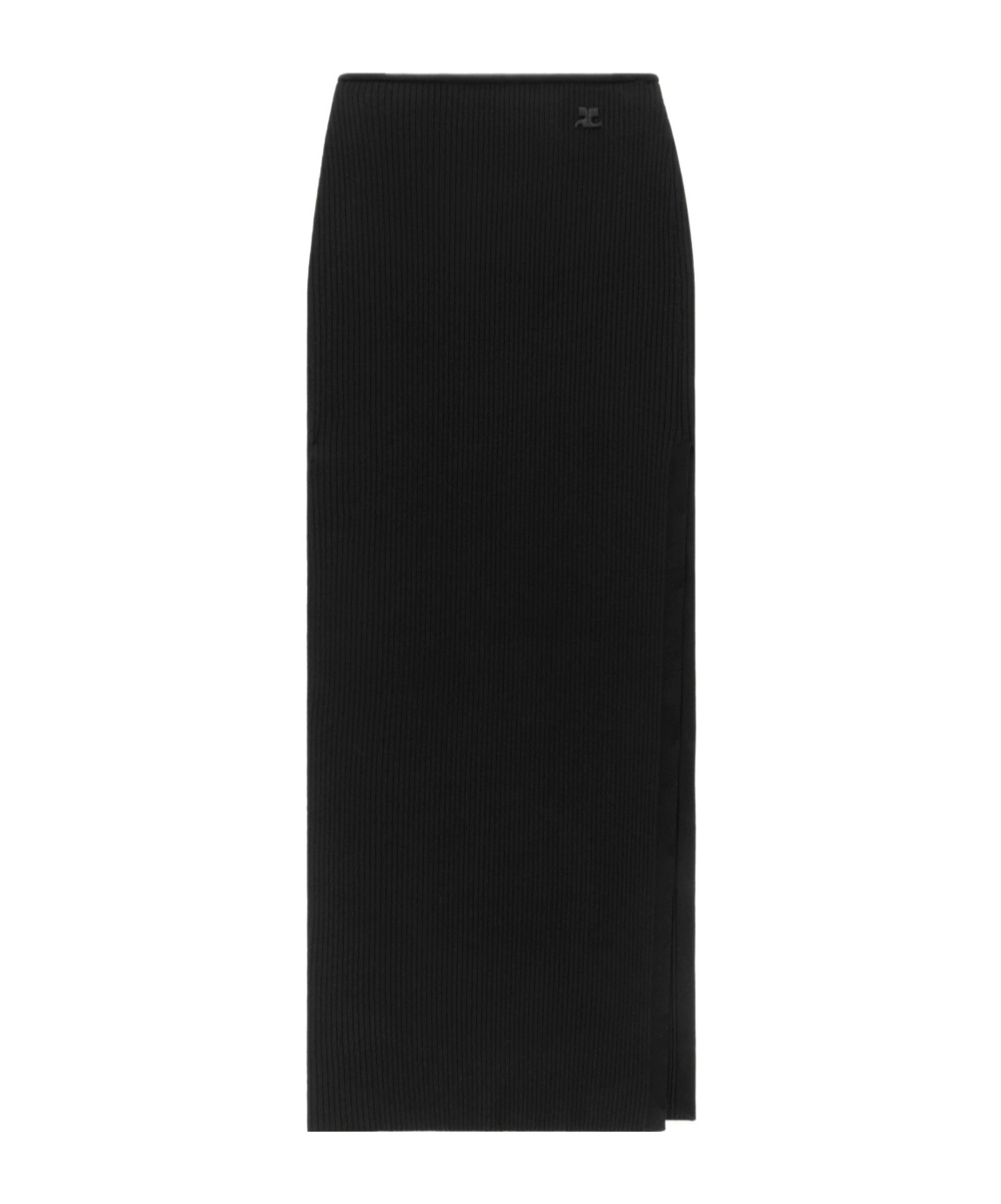 Courrèges Courreges Pre Long Ribbed Fitted Skirt In Black