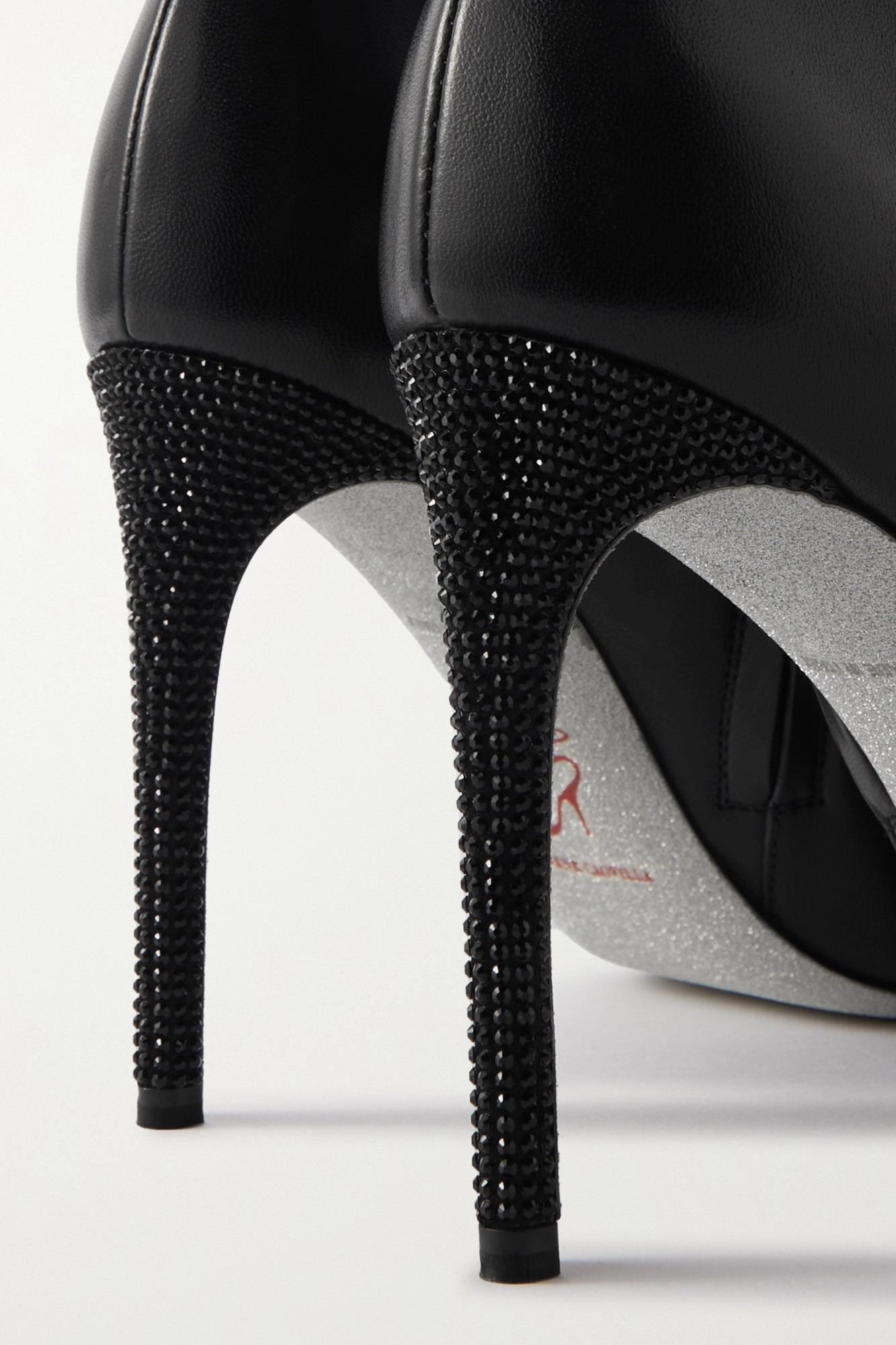 René Caovilla Logo Short Boots In Black