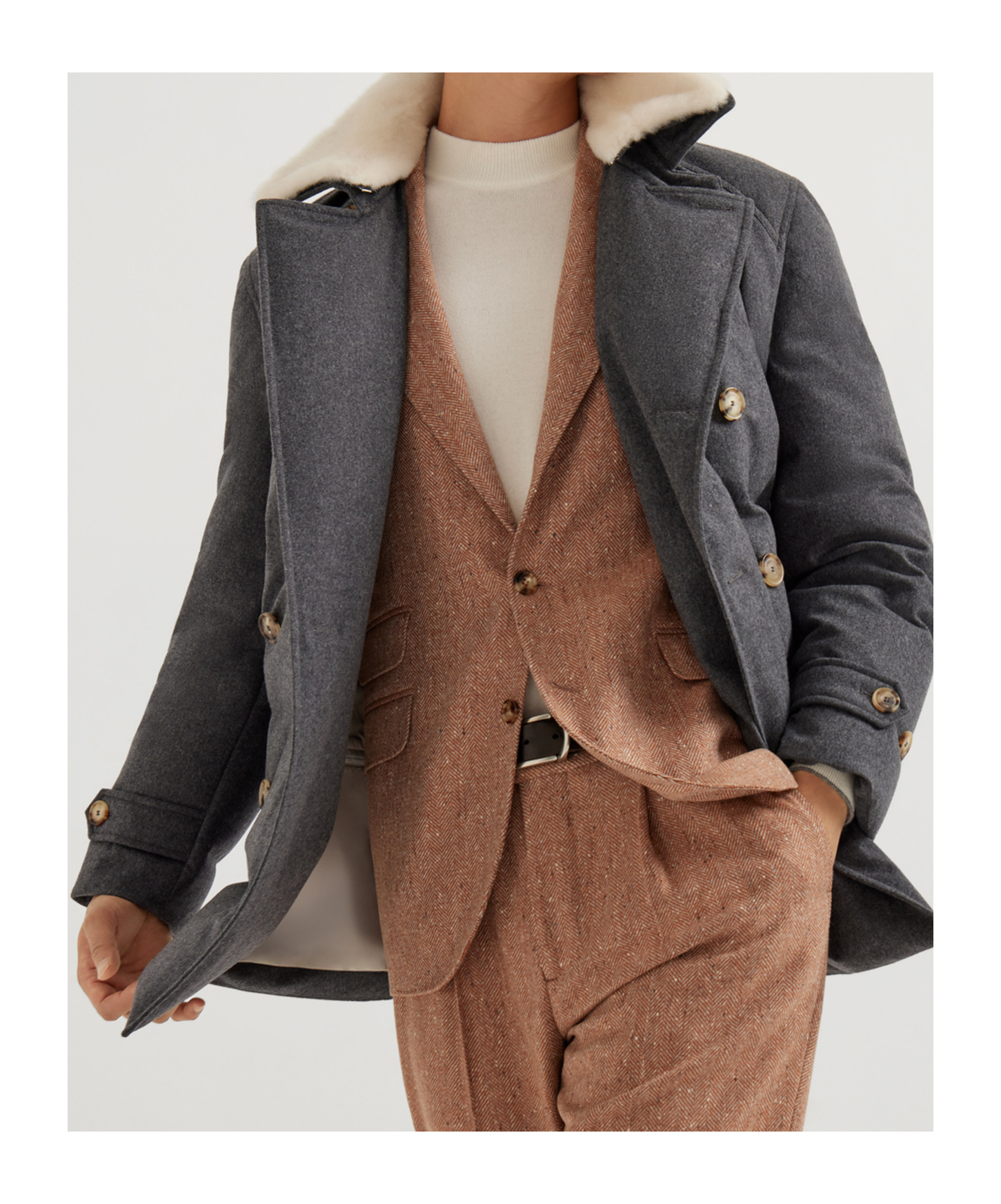 Brunello Cucinelli Double-breasted Coat In Black