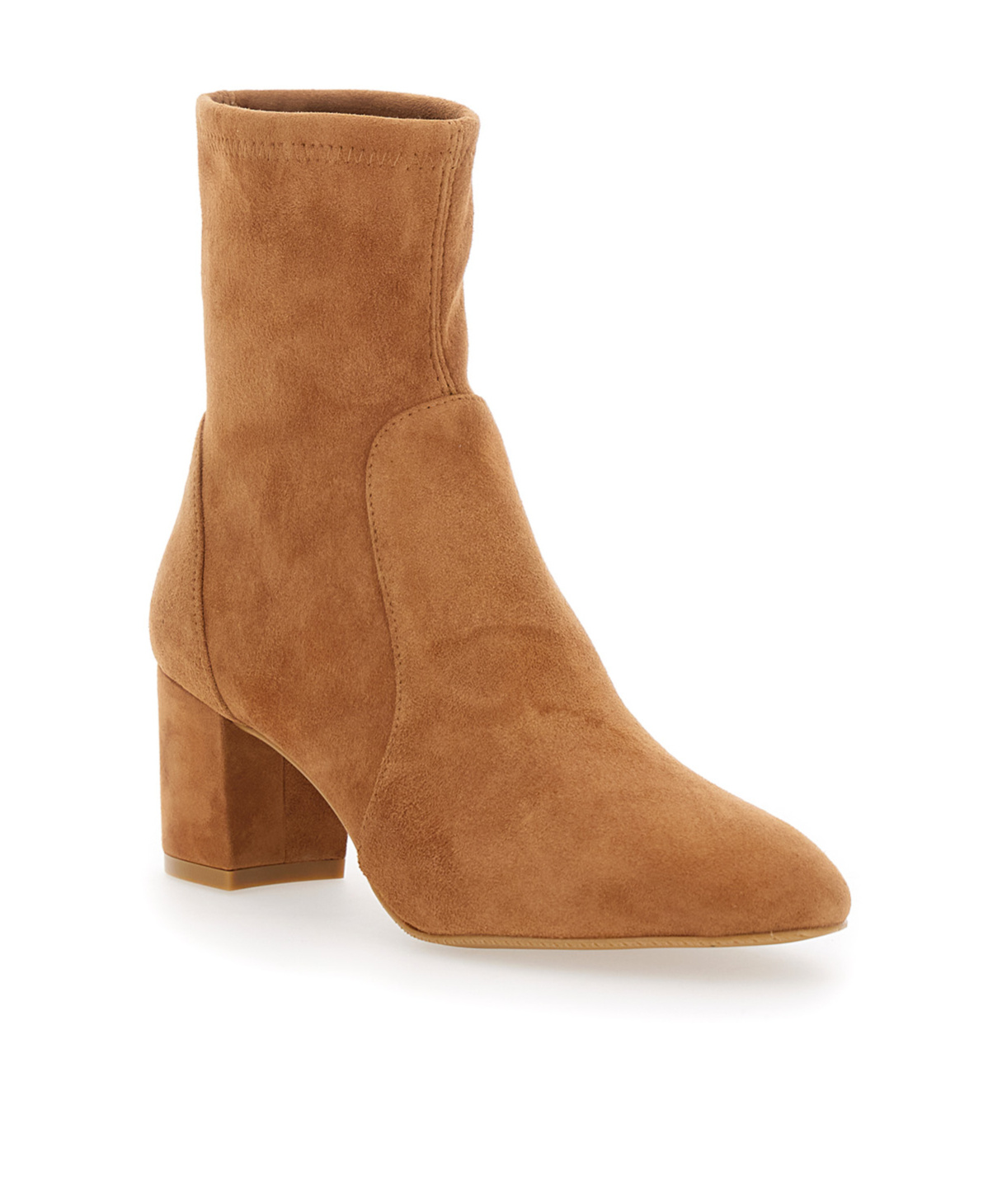 Stuart Weitzman 'yuliana' Beige Ankle Boots With Medium Block Heel In Ecoleather Woman
