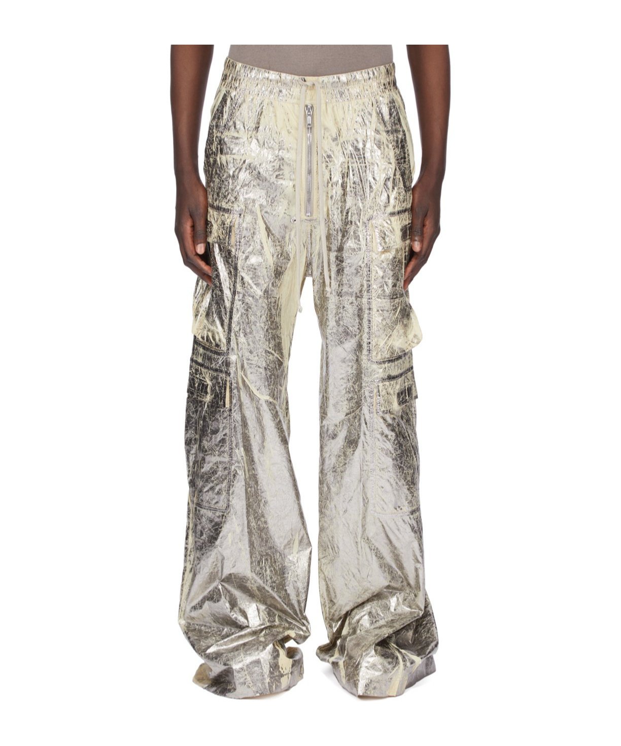 Rick Owens Drkshdw Elastic Waist Casual Pants In Silver