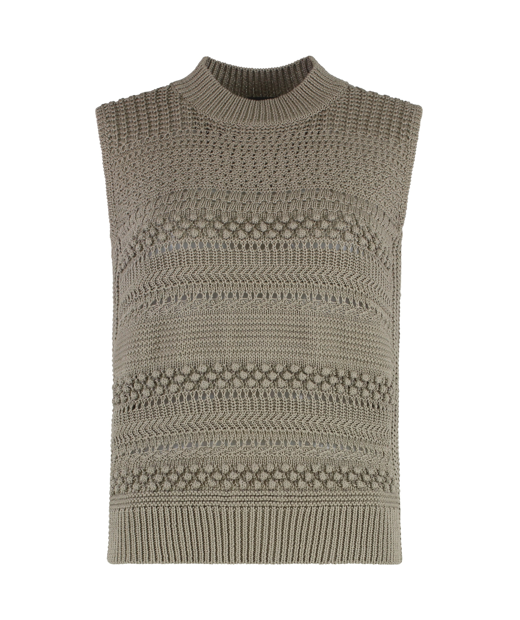 Fabiana Filippi Crew Neck Knitted Vest In Nude