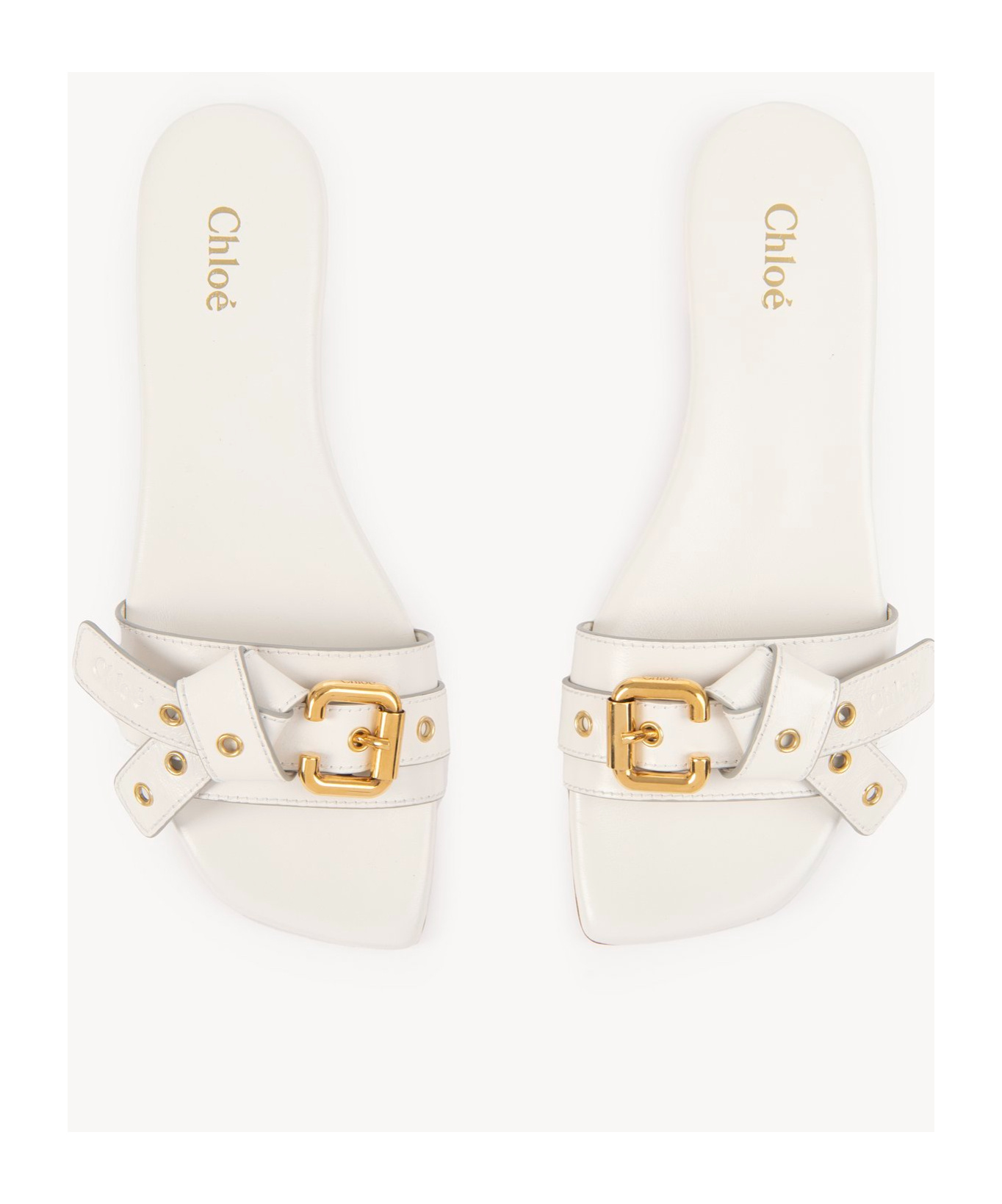 Chloé Marcie Sandals In Leather In White
