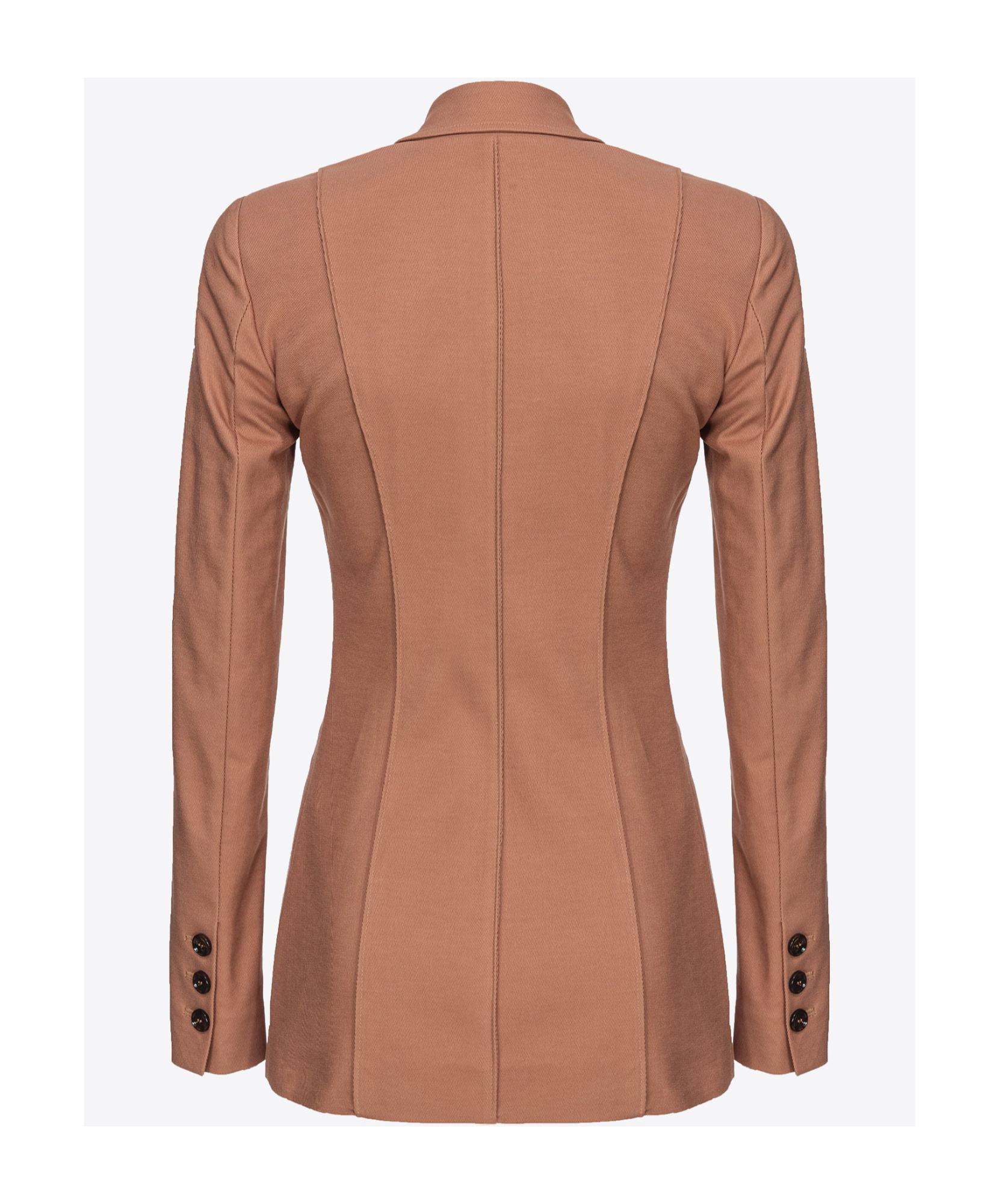 Pinko Topstitch Single-breasted Blazer In Brown