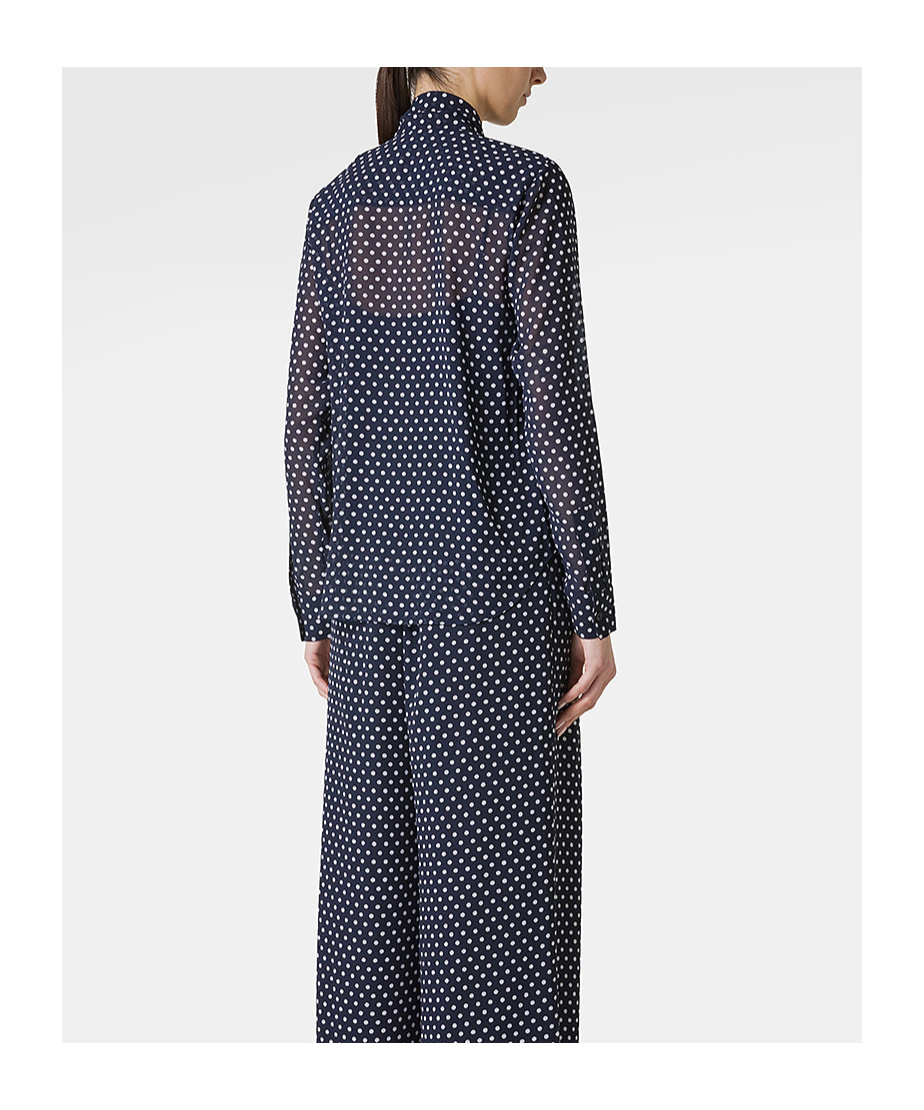 Michael Kors Dot Printed Bow Shirt In Black