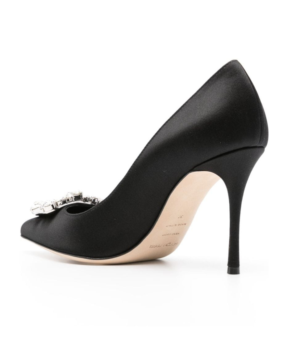 Sergio Rossi 90mm Crystal-buckle Pumps In Black