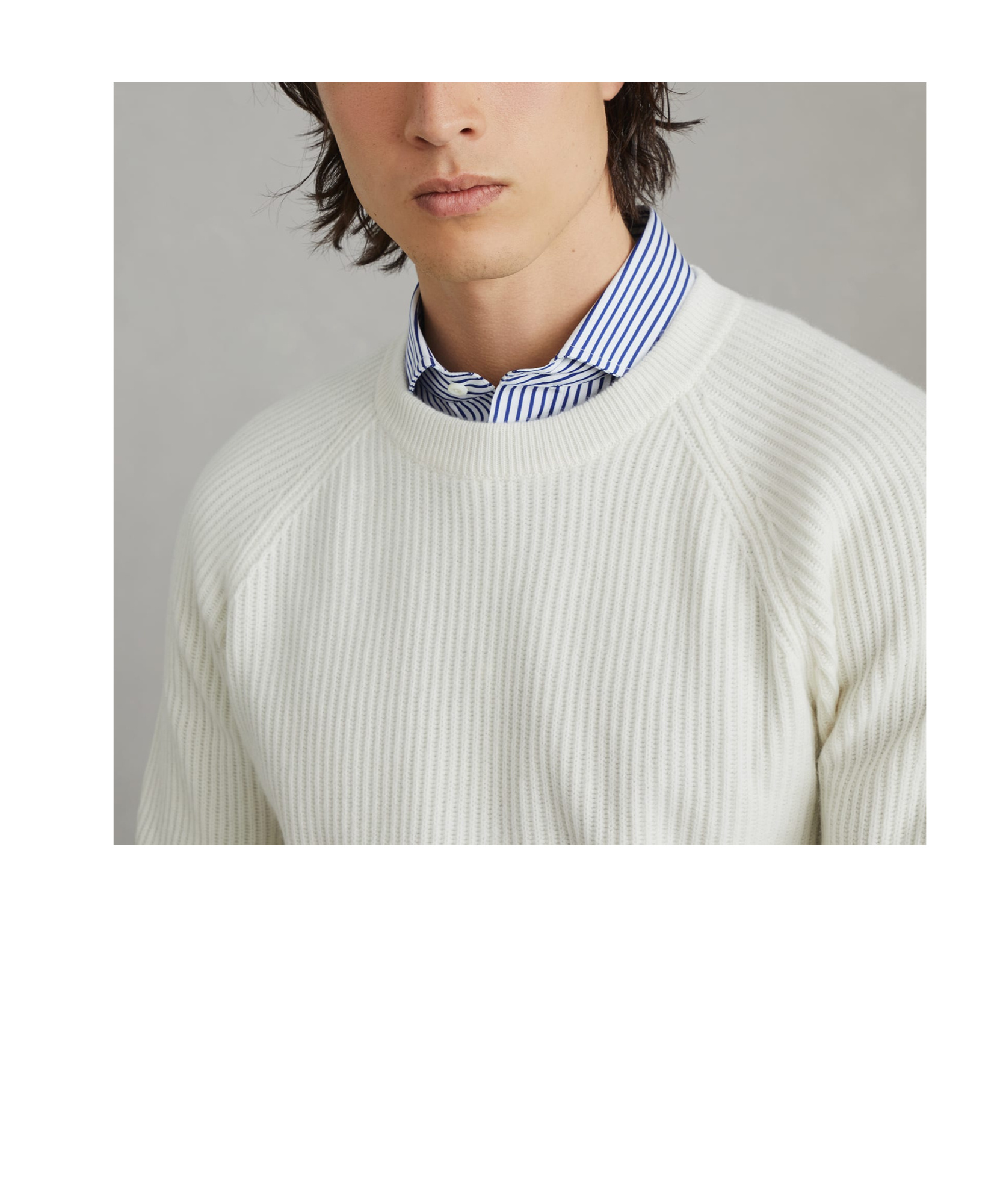 Brunello Cucinelli Men's Lightweight Cotton Sweater In White