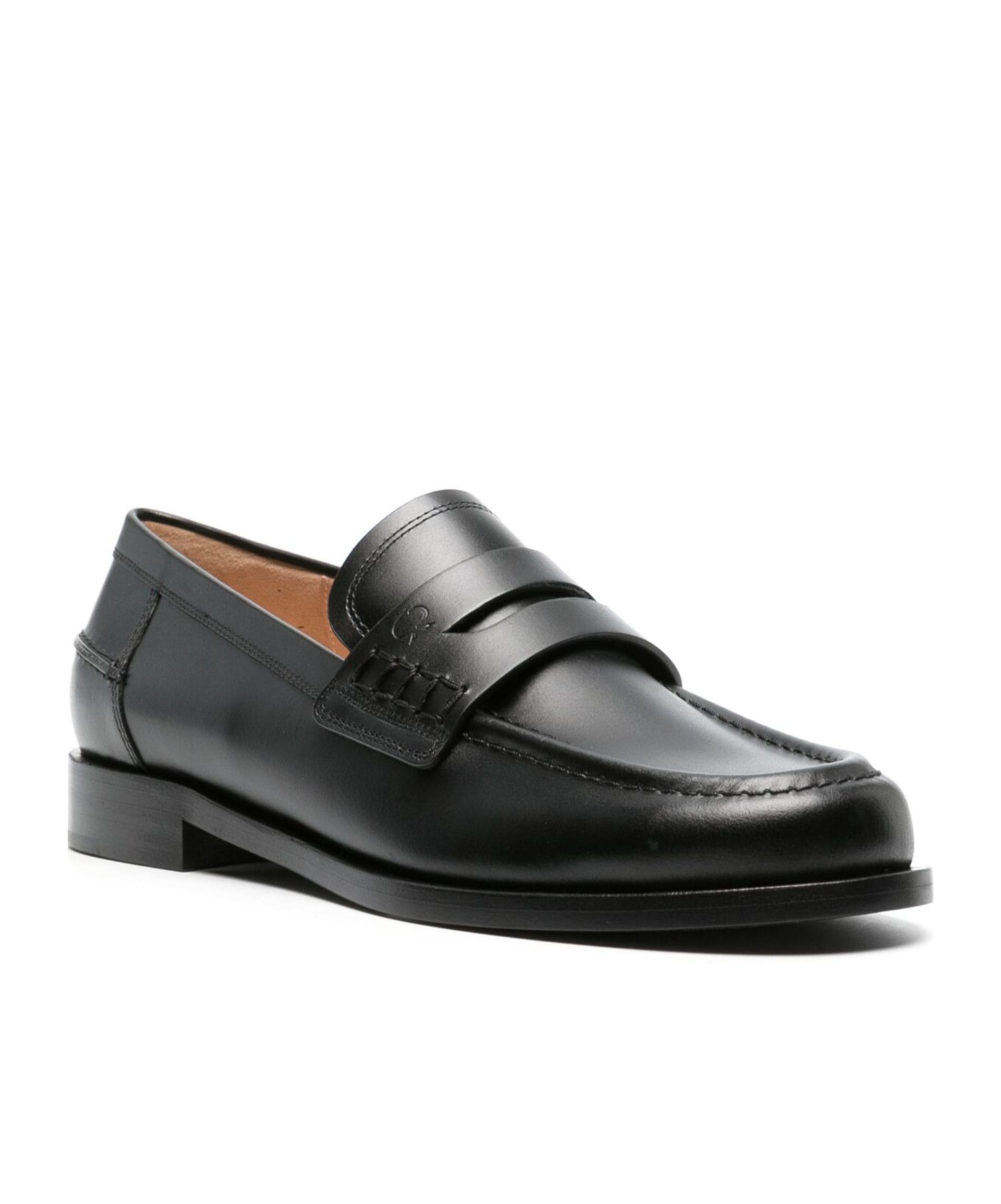 Shop Gianvito Rossi Round-toe Leather Loafers In Black