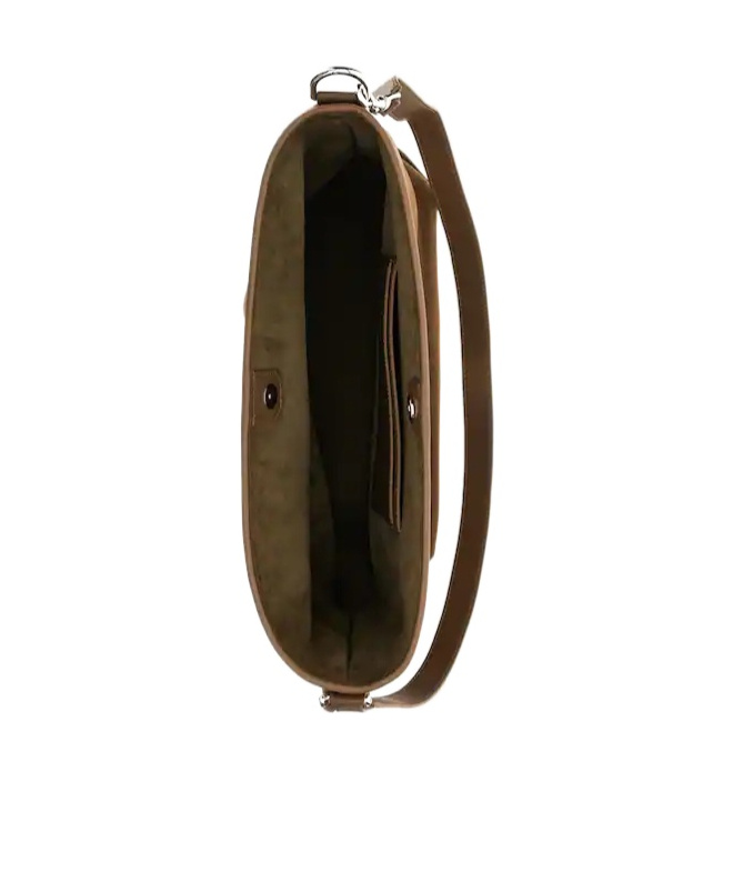 Hogan Shoulder Bag Suede Front Pocket In Sand