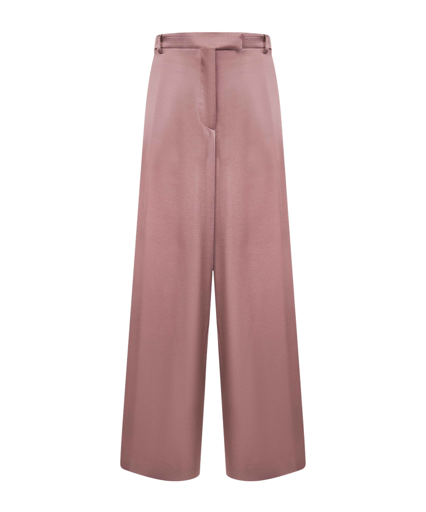 Dries Van Noten Women Old Rose Satin Wide-leg Trousers In Brown