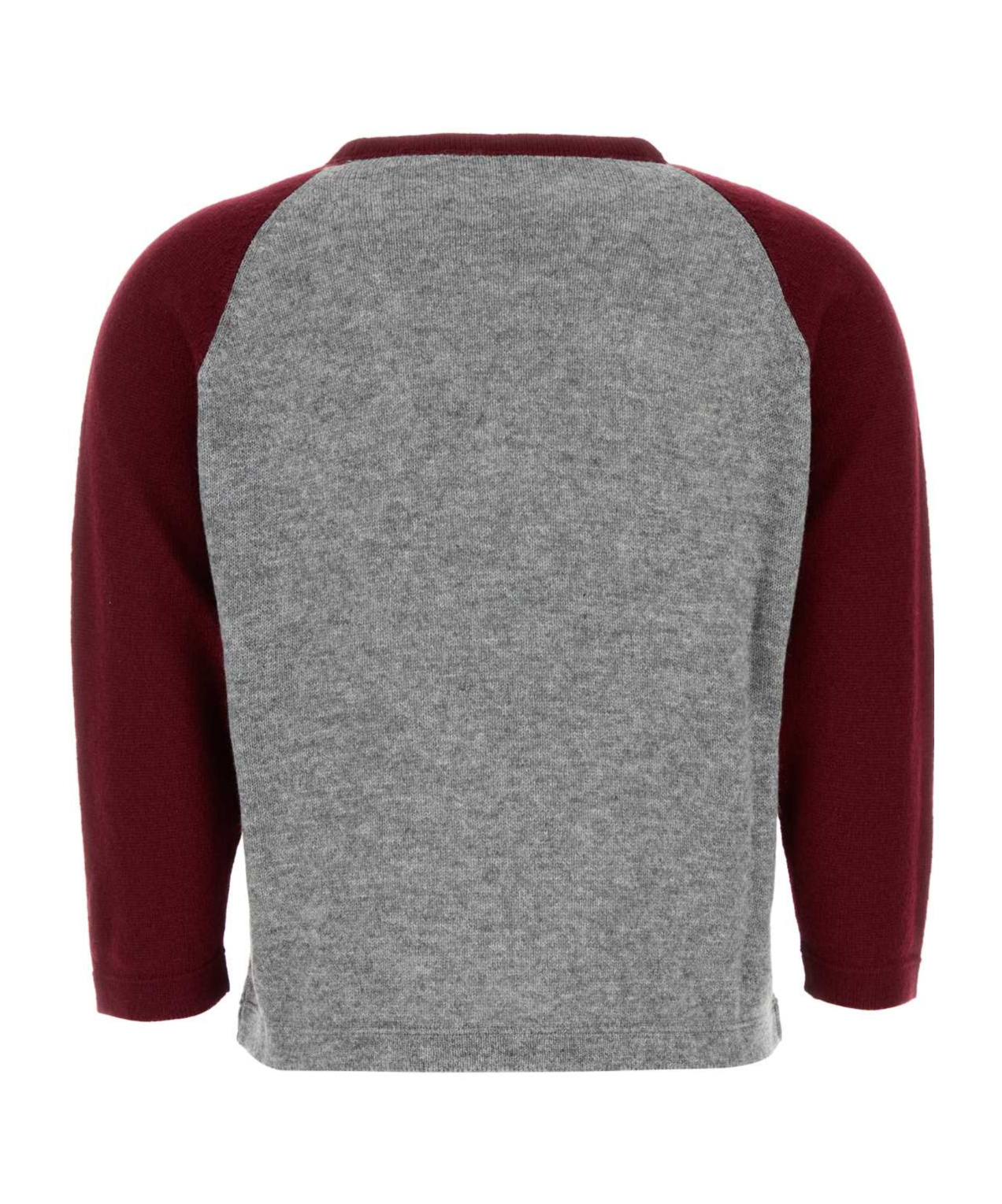 Prada Logo Intarsia Cashmere Sweater In Gray