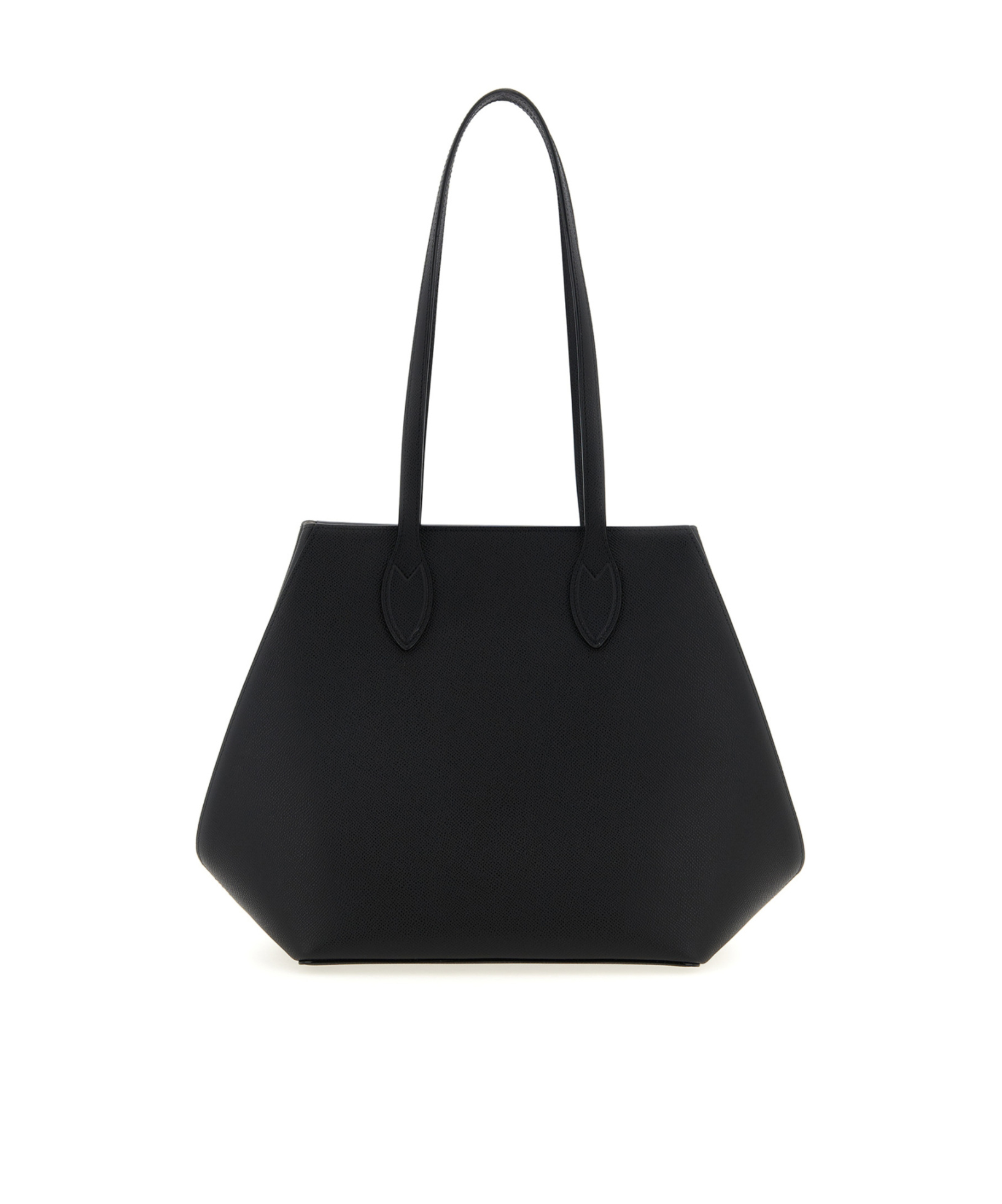 Valextra Medium Vivi Leather Tote Bag In Black