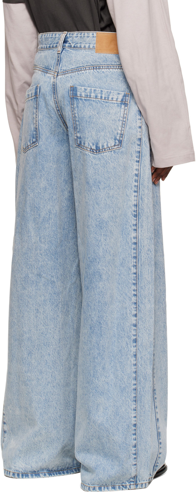 We11 Done Oversized Low-rise Denim Pants In Blue