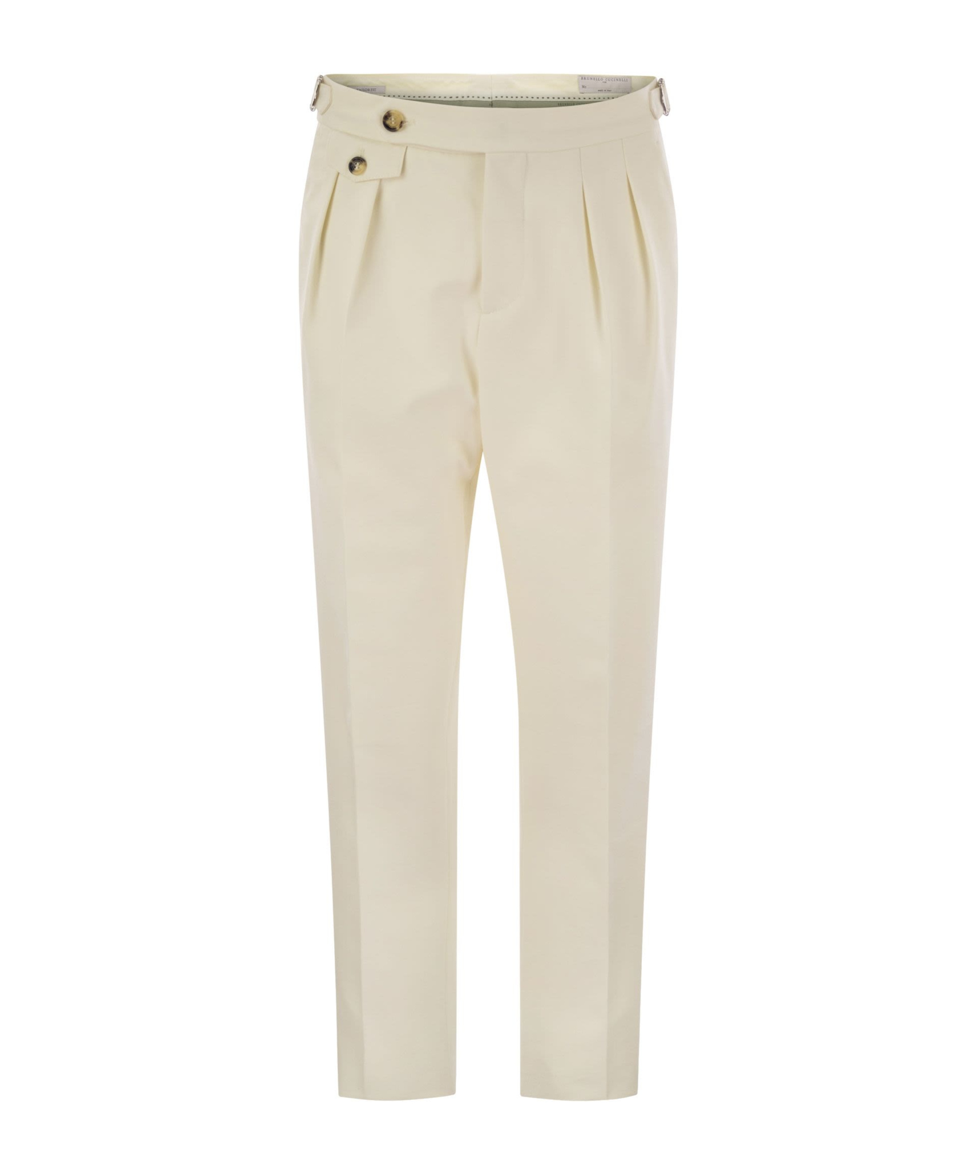 Brunello Cucinelli Cotton Corduroy Straight Pants In Nude