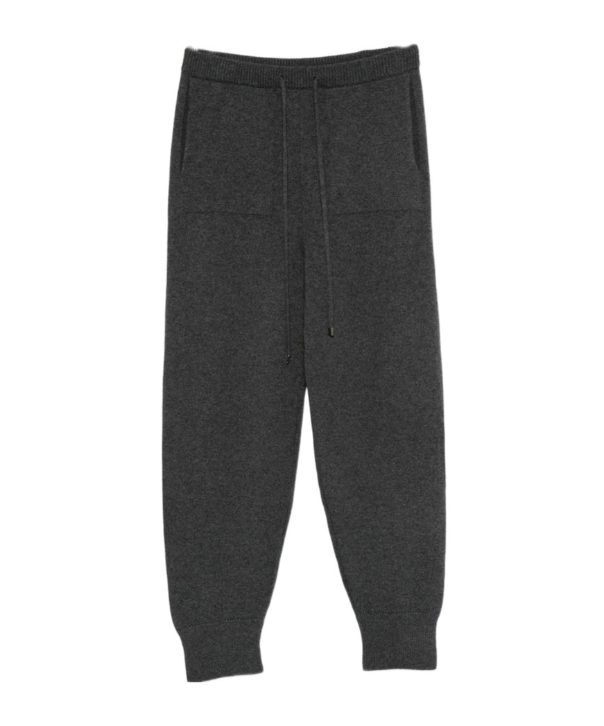 Antonelli Ribbed-knit Drawstring Trousers In Black