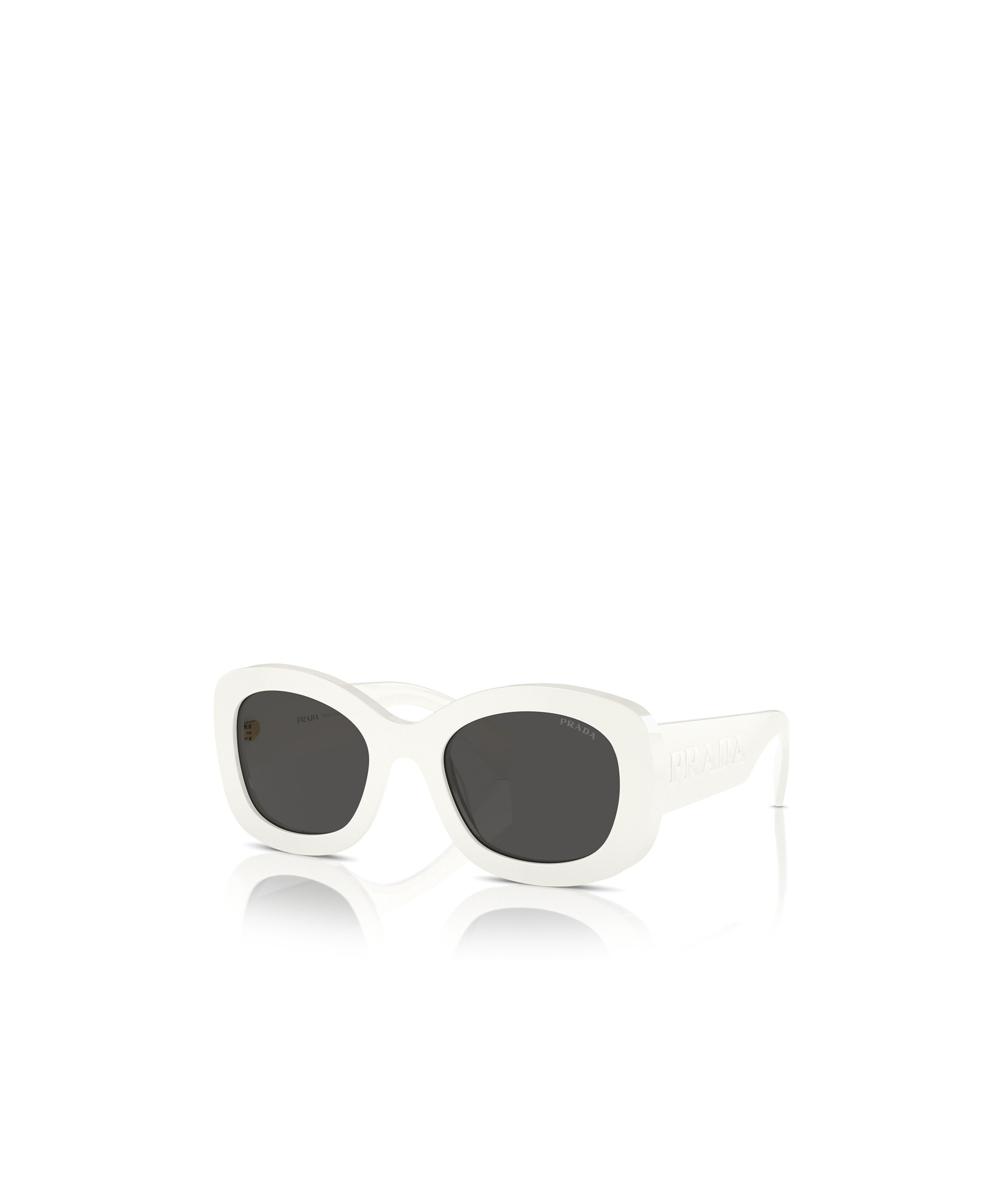 Prada Eyewear Oval Frame Sunglasses In Black