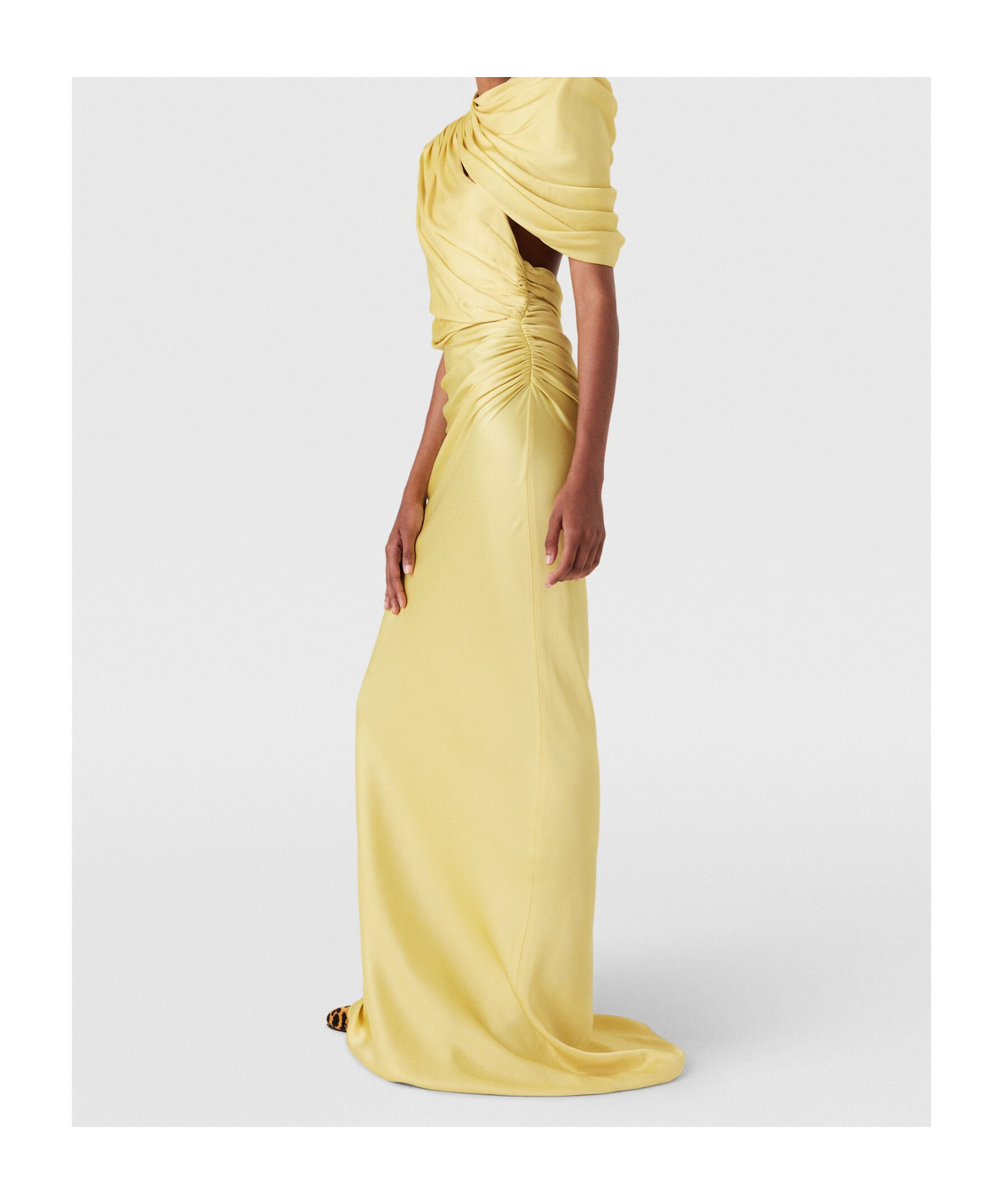 Stella Mccartney Draped One Shoulder Maxi Dress In Nude
