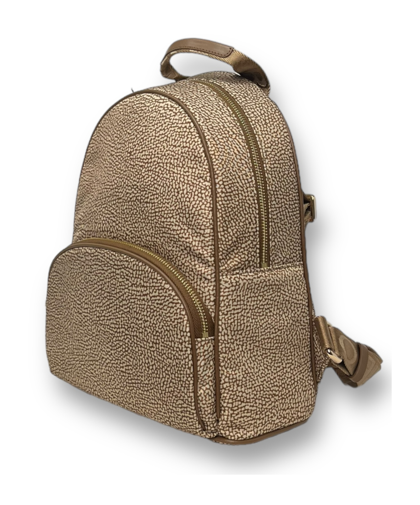 Borbonese Zippered Backpack In Nude