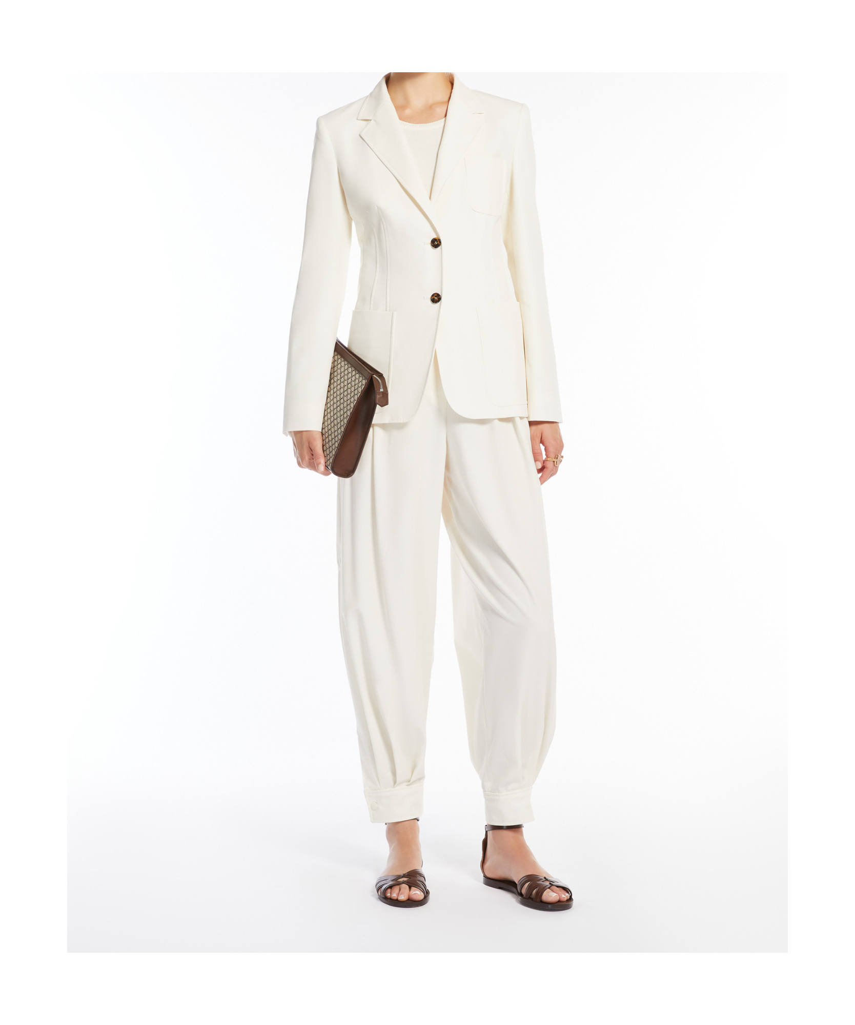 Max Mara Coccole Cotton Pants In White