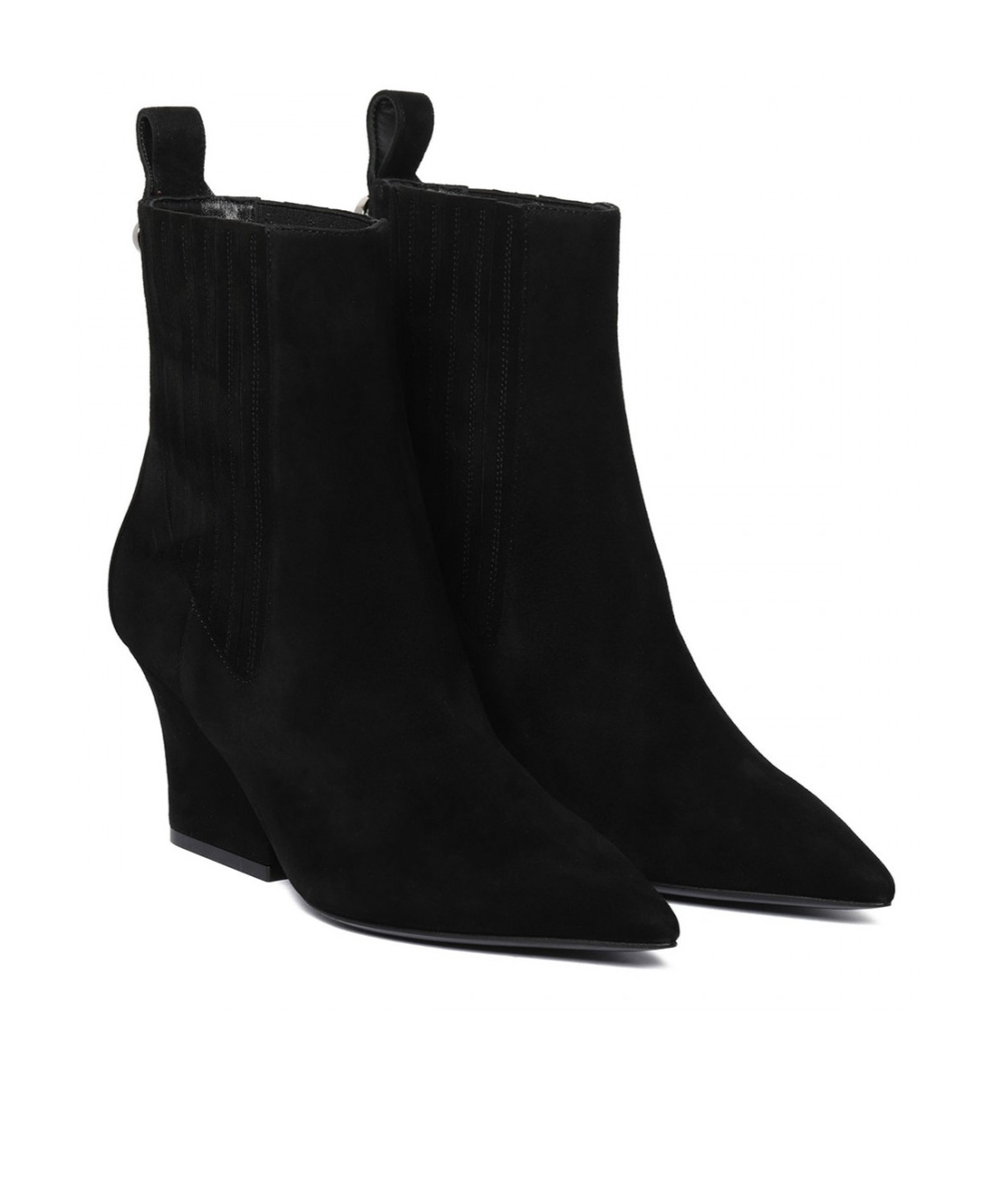 Valentino Vlogo Lockette Suede Ankle Boots In Black