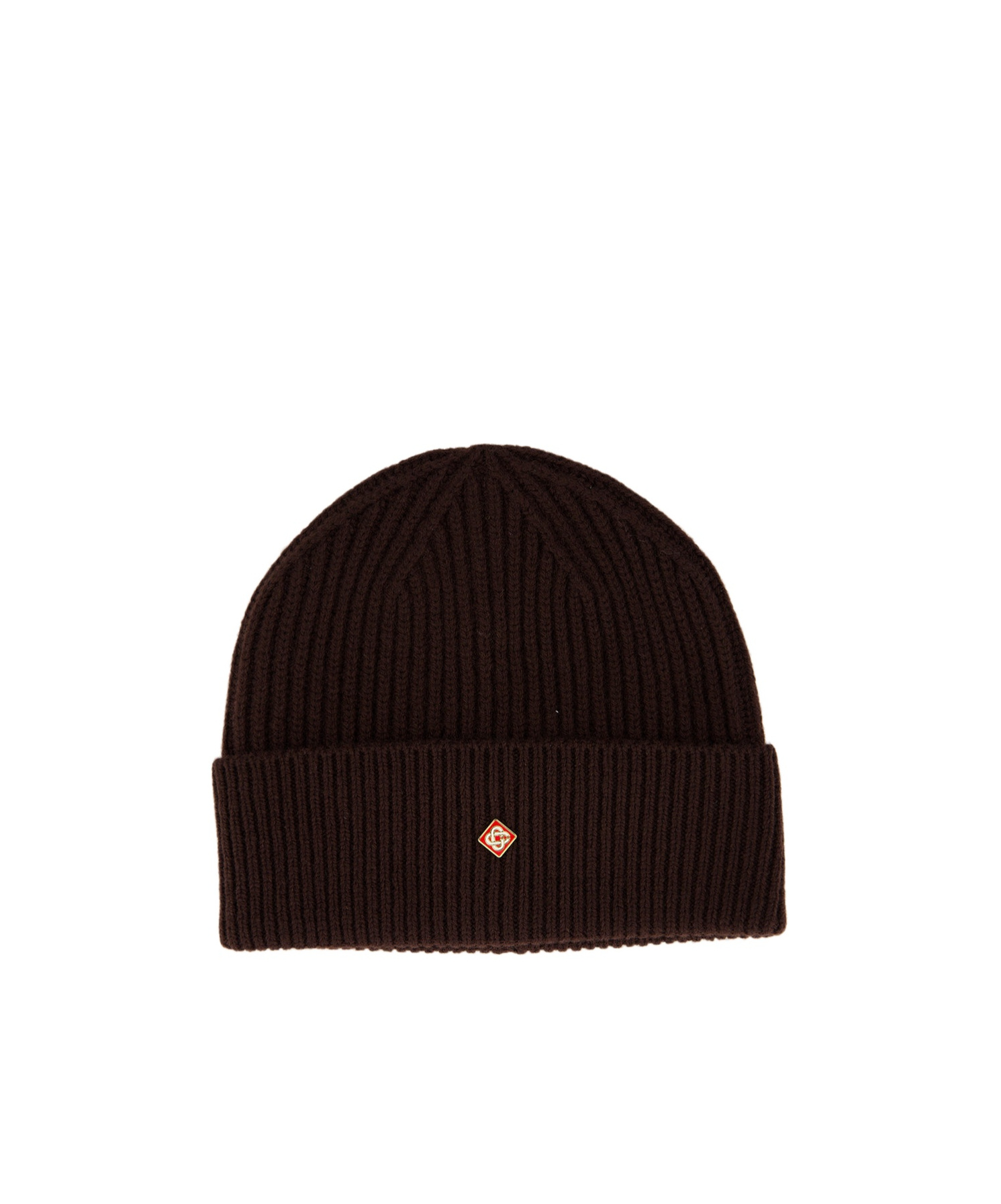 Casablanca Brown Wool Rib Knit Beanie