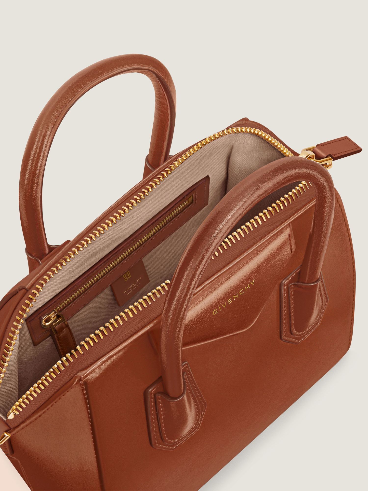 Givenchy Small Antigona Bag In Box Leather In Brown