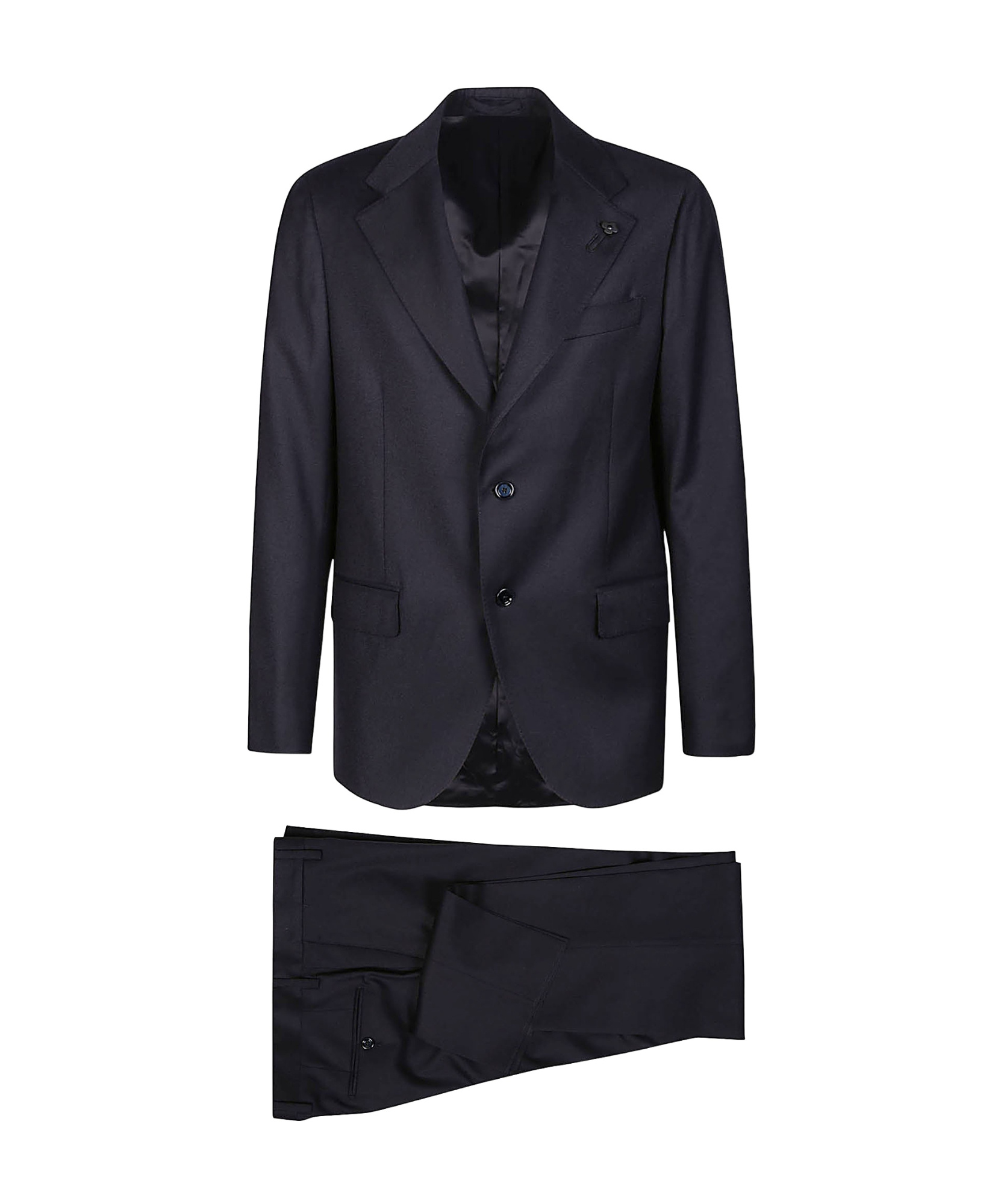 Lardini Two-button Wool Suit In Black
