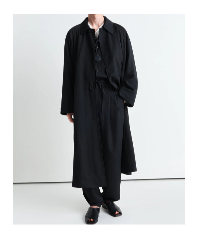 Lemaire Half Overcoat Trench Coat In Black