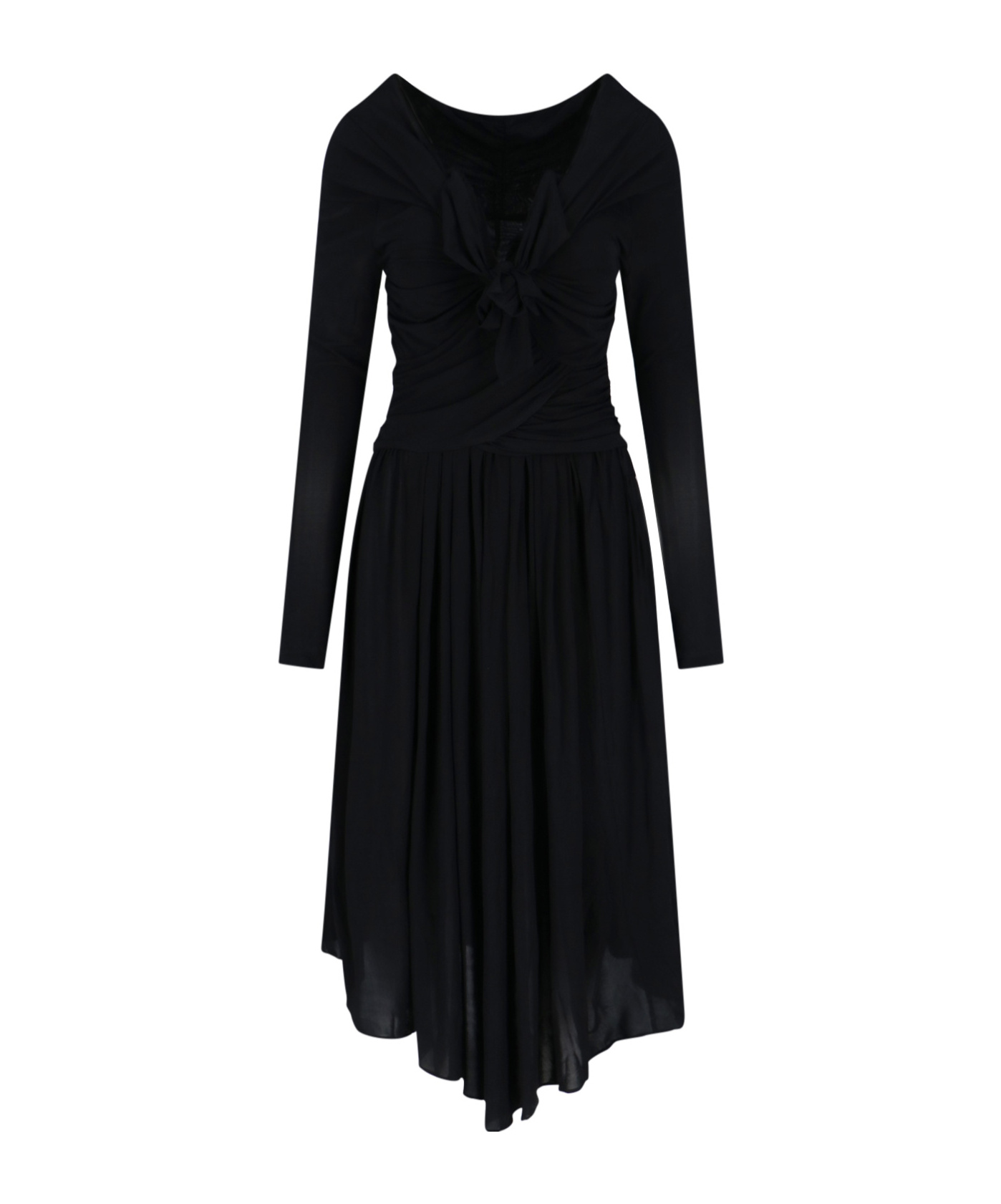 Isabel Marant Knee Length Dress Asymmetric Hem In Black