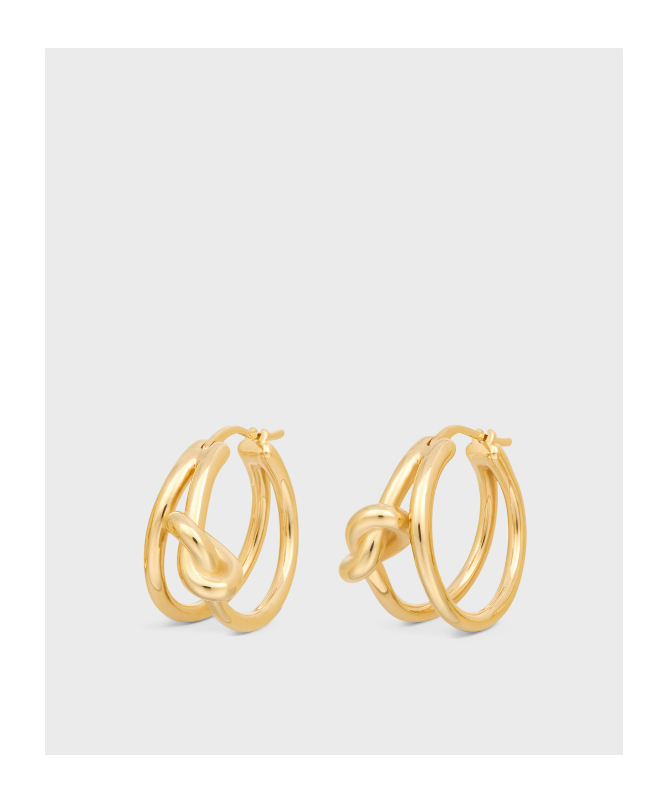 Celine Double Ring Brass Earrings In Yellow